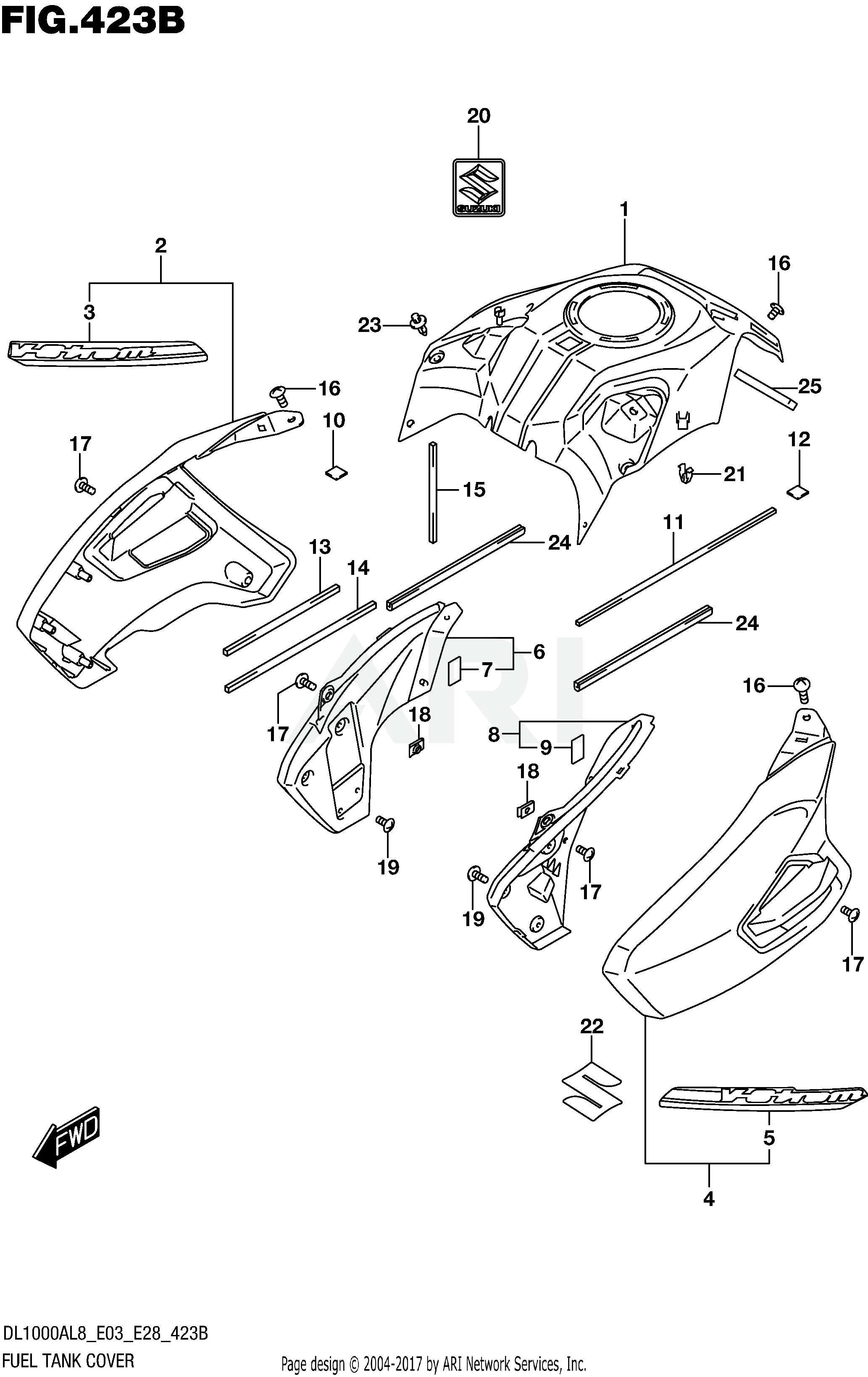 FUEL TANK COVER (DL1000AL8 E03) (FOR YVB,YWW)