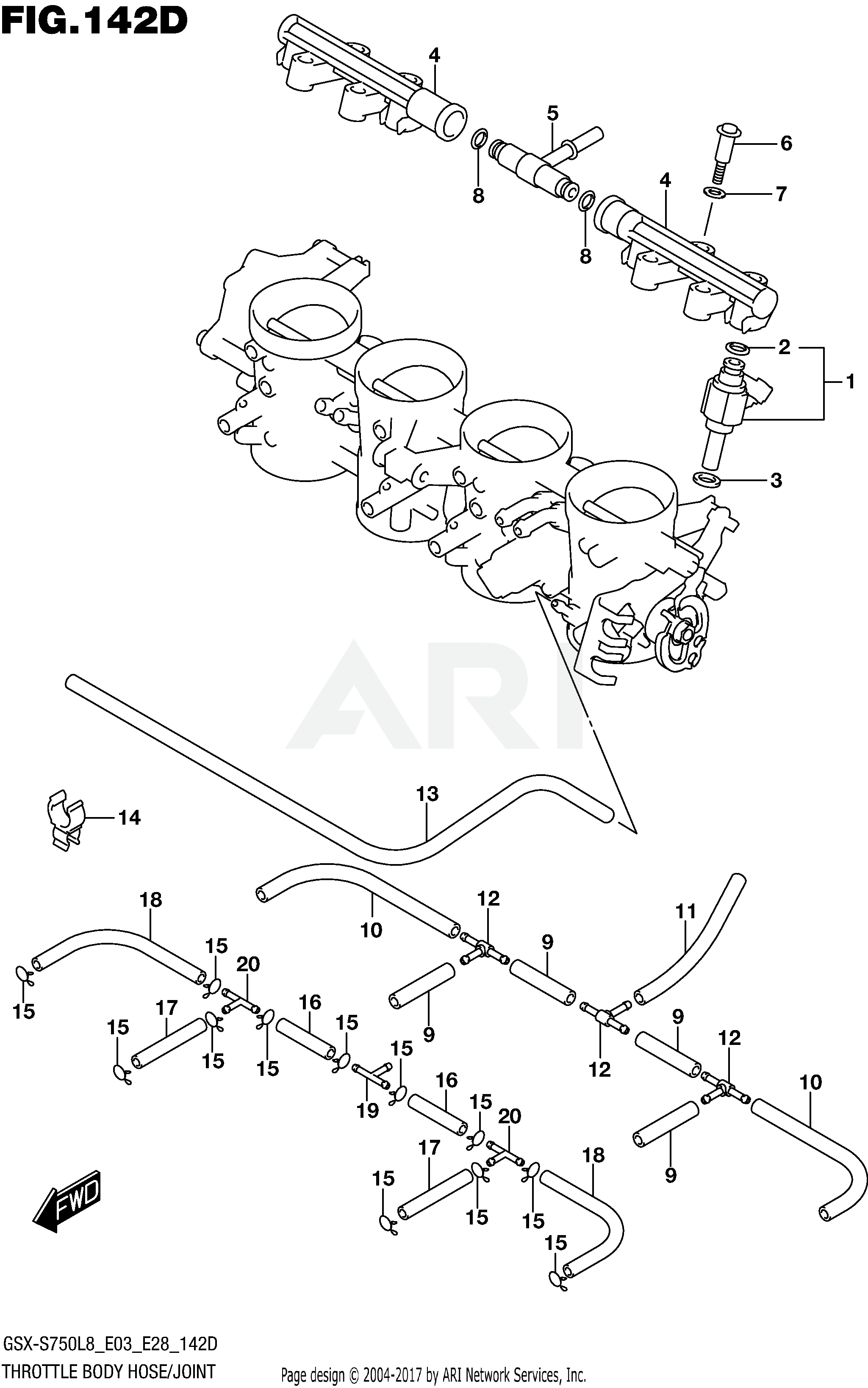 THROTTLE BODY HOSE/JOINT (GSX-S750ZL8 E33)