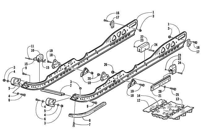 SLIDE RAIL AND TRACK ASSEMBLY