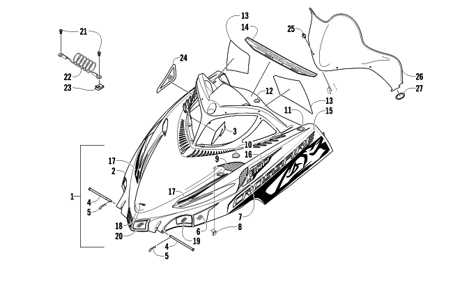 HOOD AND WINDSHIELD ASSEMBLY