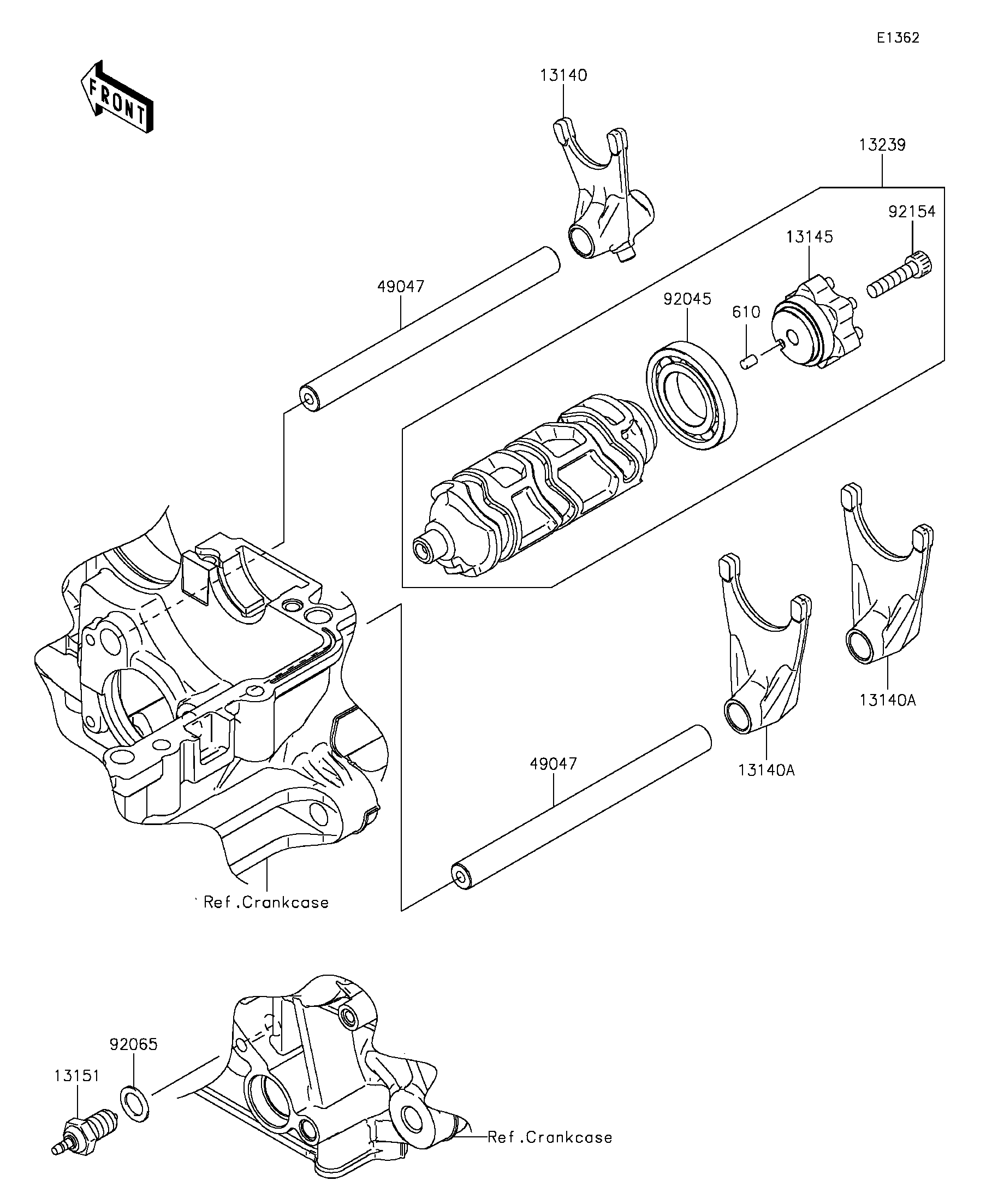 Gear Change Drum/Shift Fork(s)