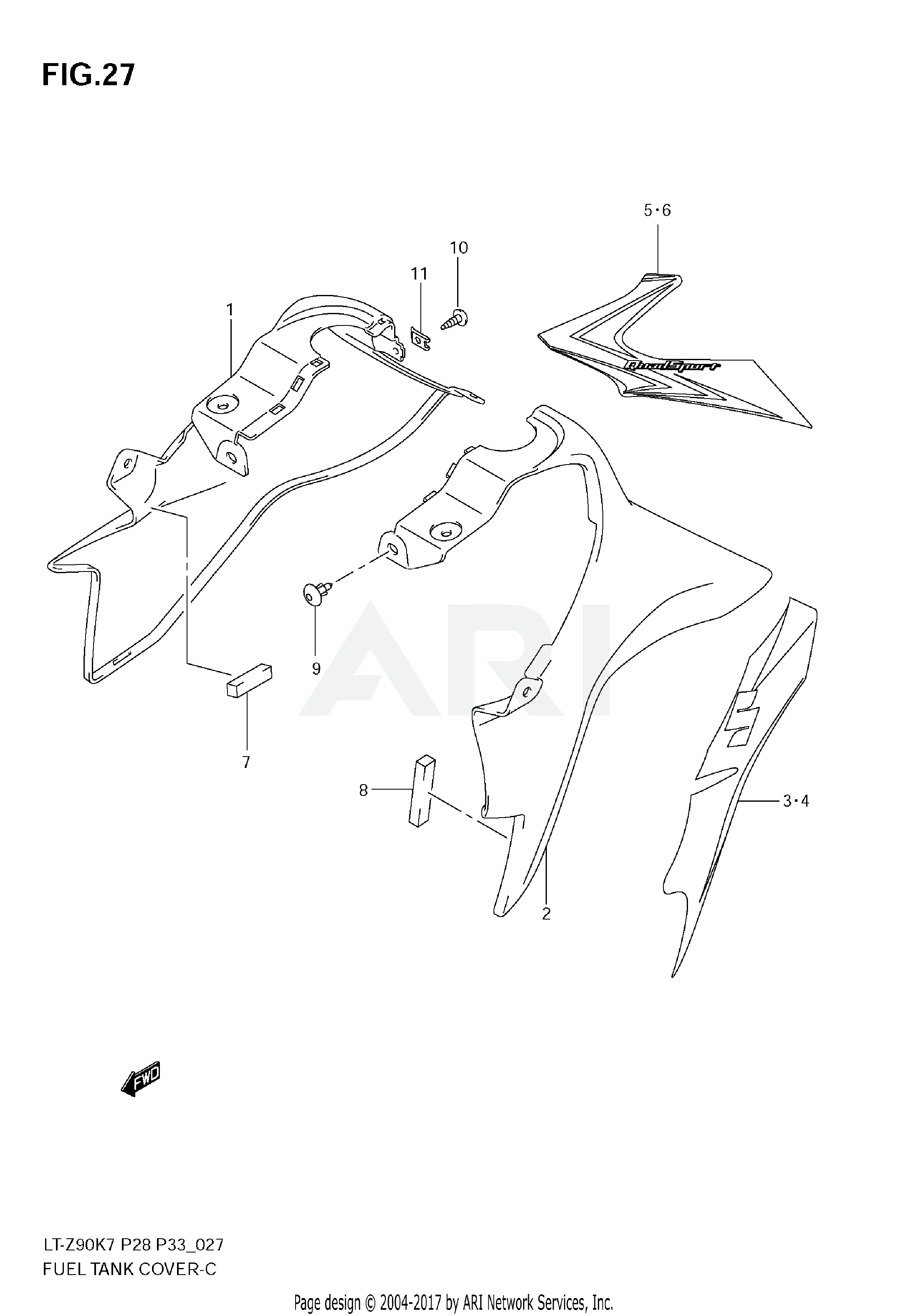 FUEL TANK COVER (MODEL K7/K8)