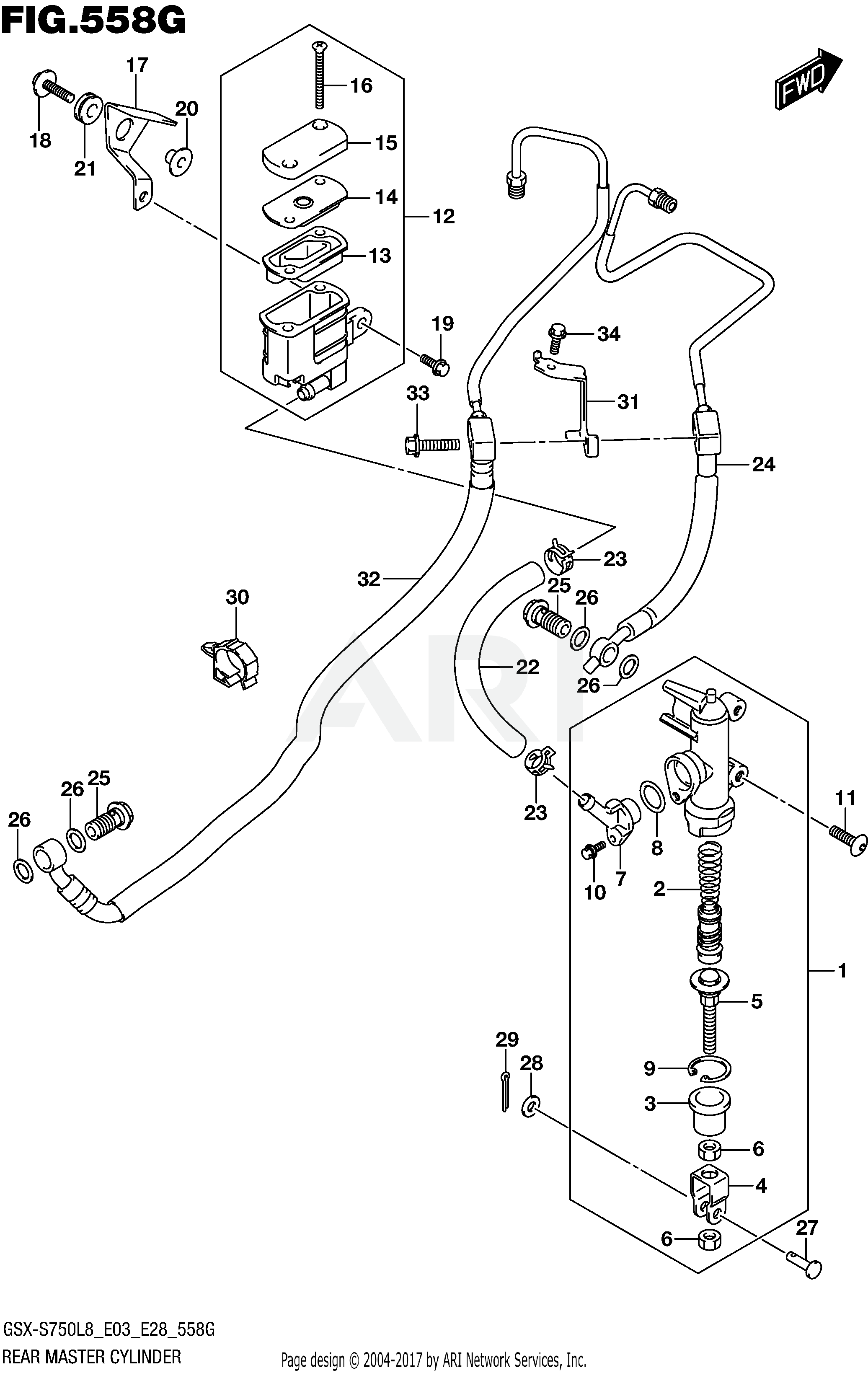 REAR MASTER CYLINDER (GSX-S750AZL8 E28)