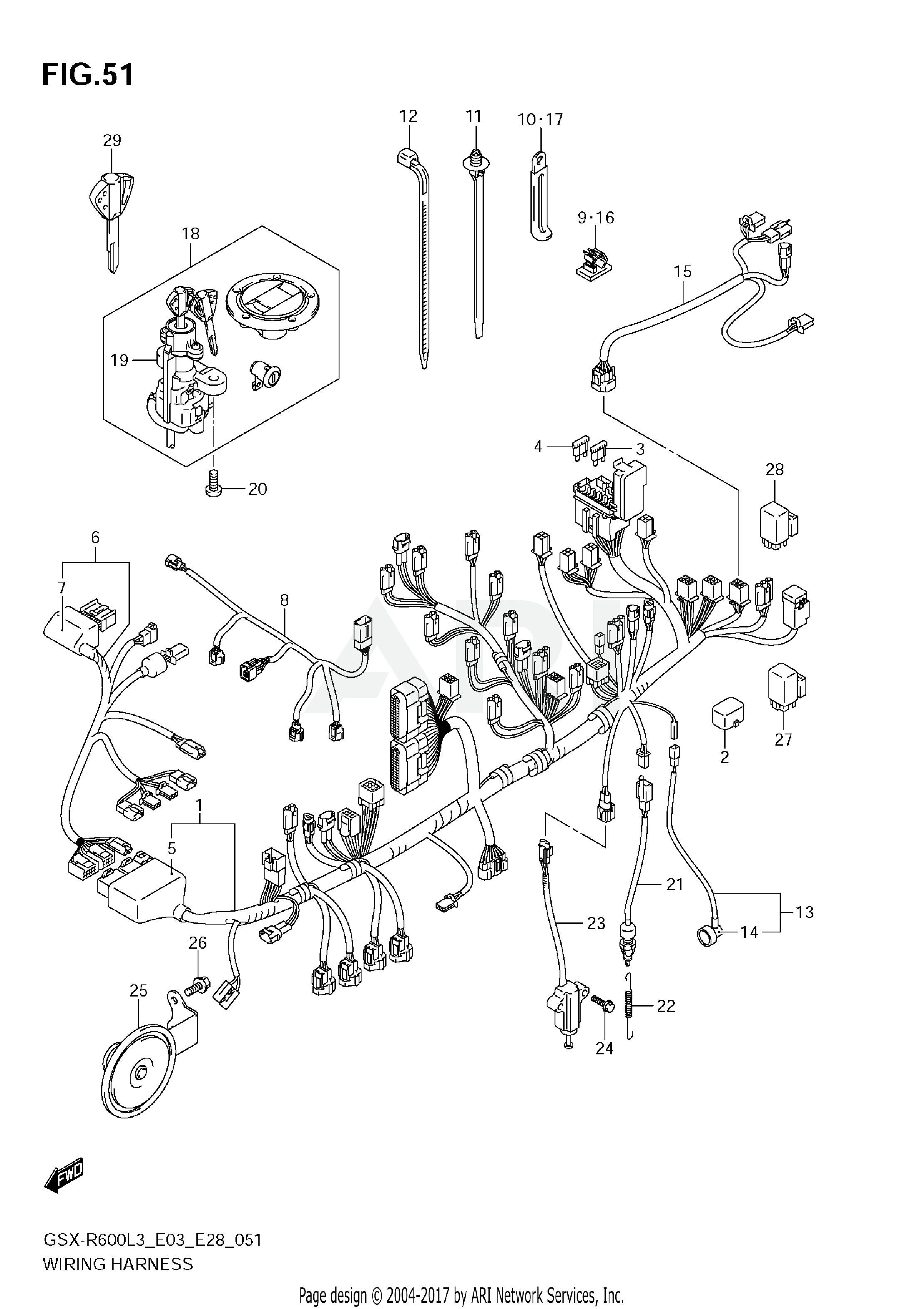 WIRING HARNESS (GSX-R600L3 E33)