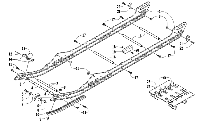 SLIDE RAIL AND TRACK ASSEMBLY