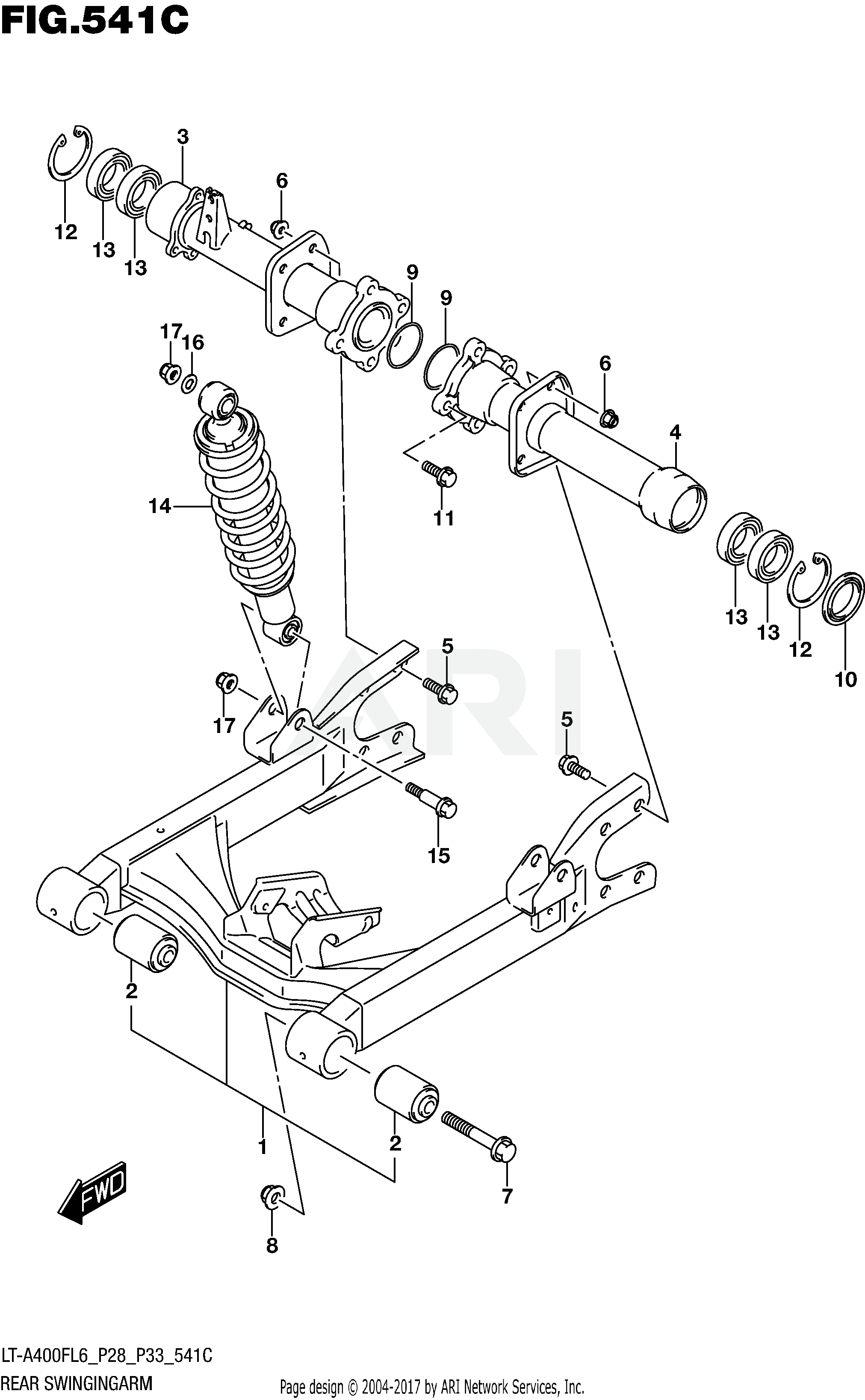 REAR SWINGINGARM (LT-A400FZL6 P33)