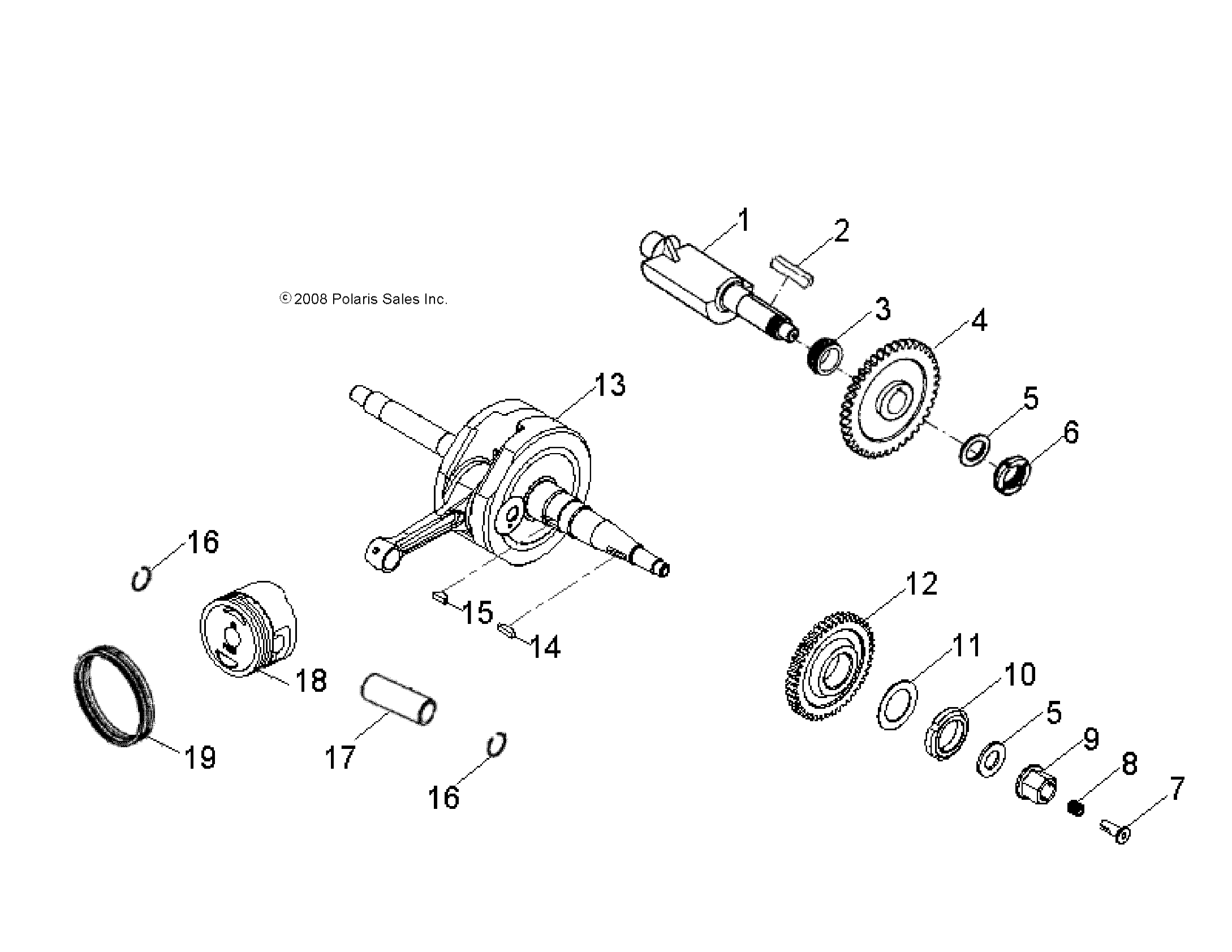 ENGINE, CRANKSHAFT and PISTON - A13PB20AF (49ATVCRANKSHAFT07PHX)