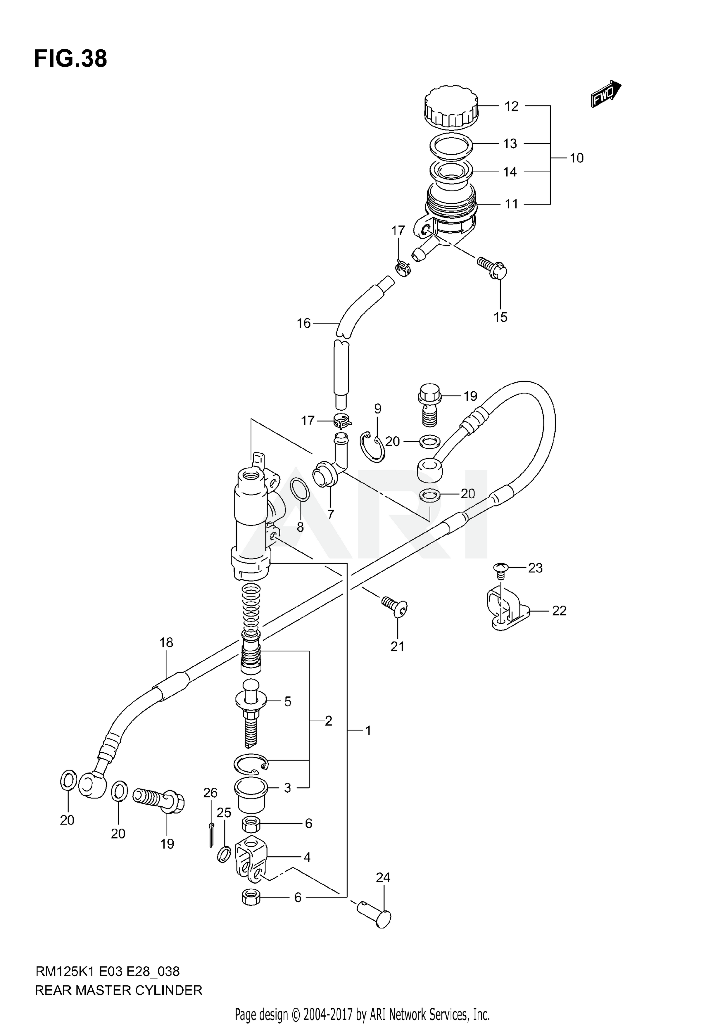 REAR MASTER CYLINDER (MODEL K1/K2)