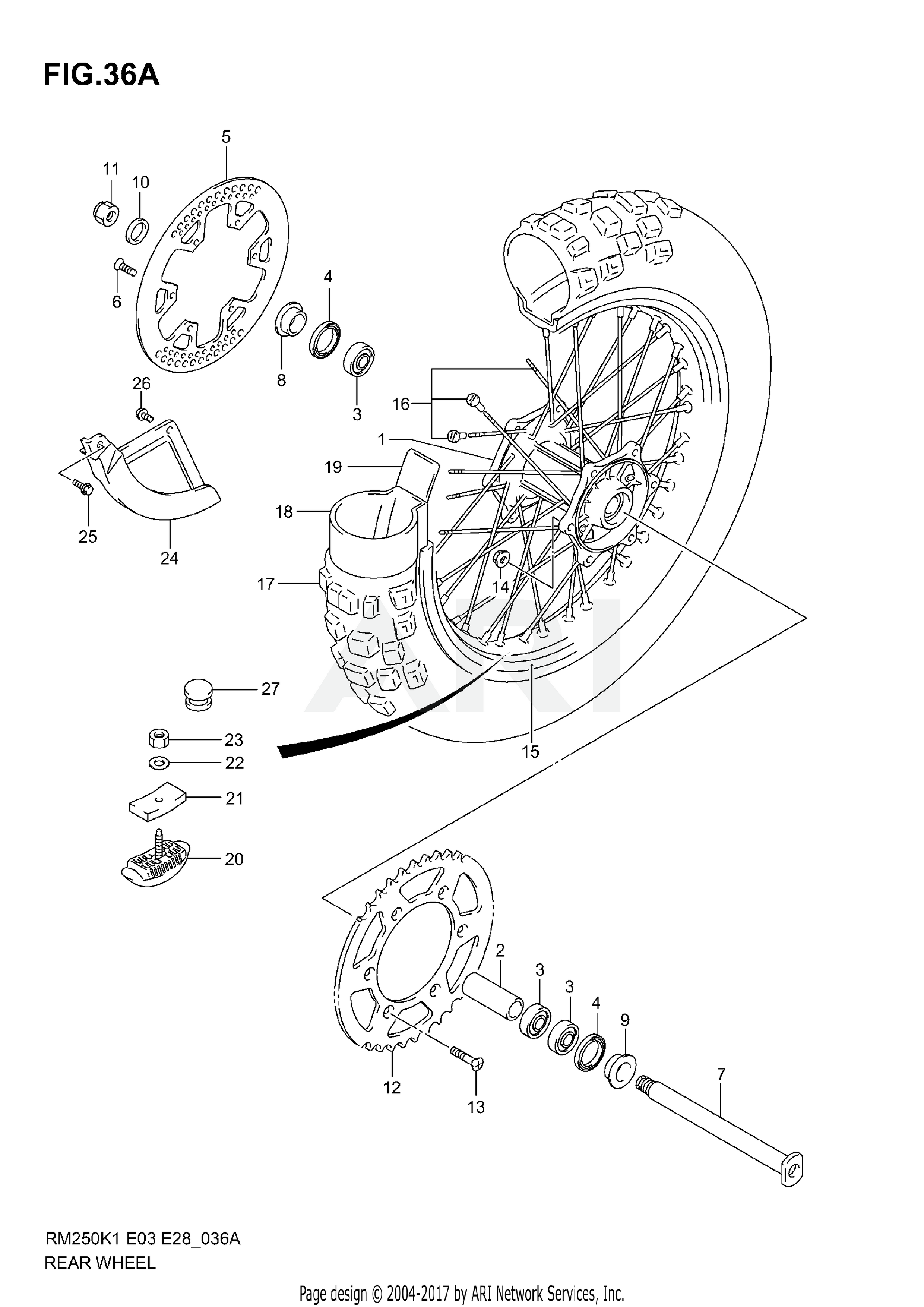 REAR WHEEL (MODEL K3)