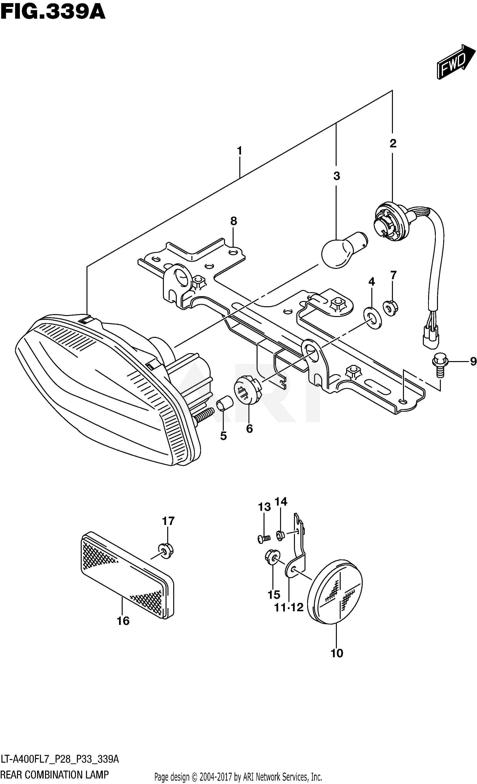 REAR COMBINATION LAMP (LT-A400FL7 P28)