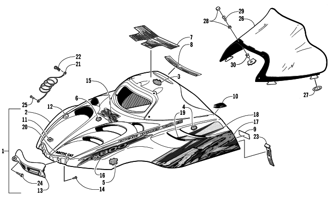 HOOD AND WINDSHIELD ASSEMBLY (CC International)