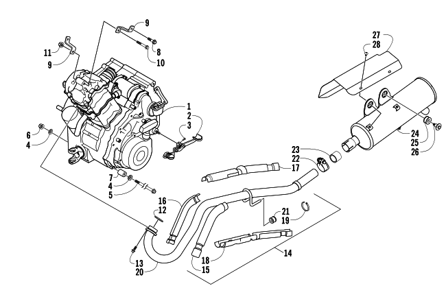 ENGINE AND EXHAUST