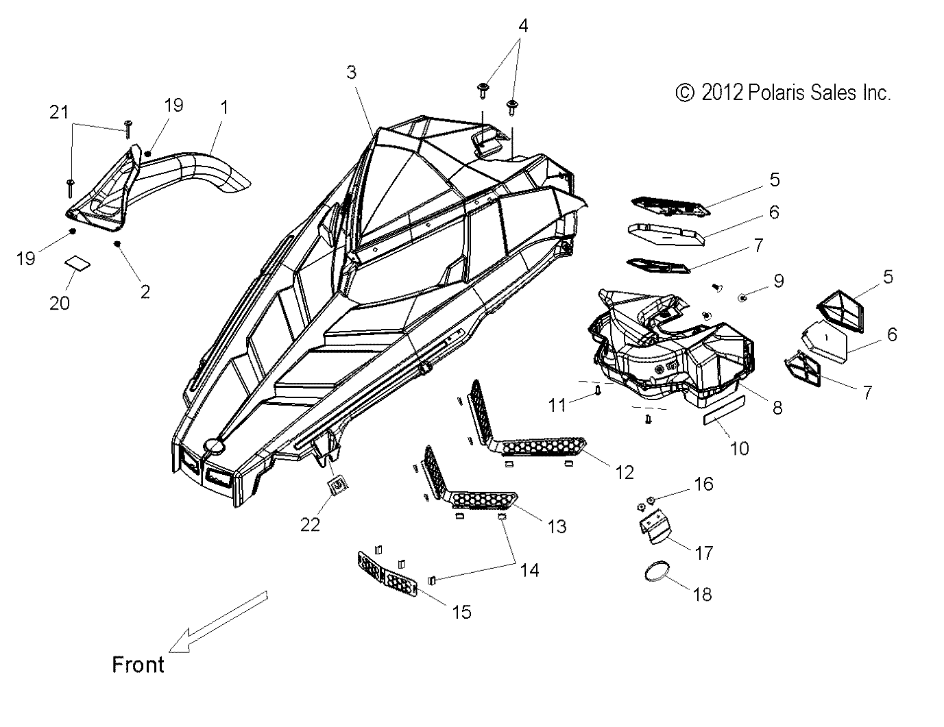 BODY, HOOD ASM. - S13BA6GSL (49SNOWHOOD13SB)