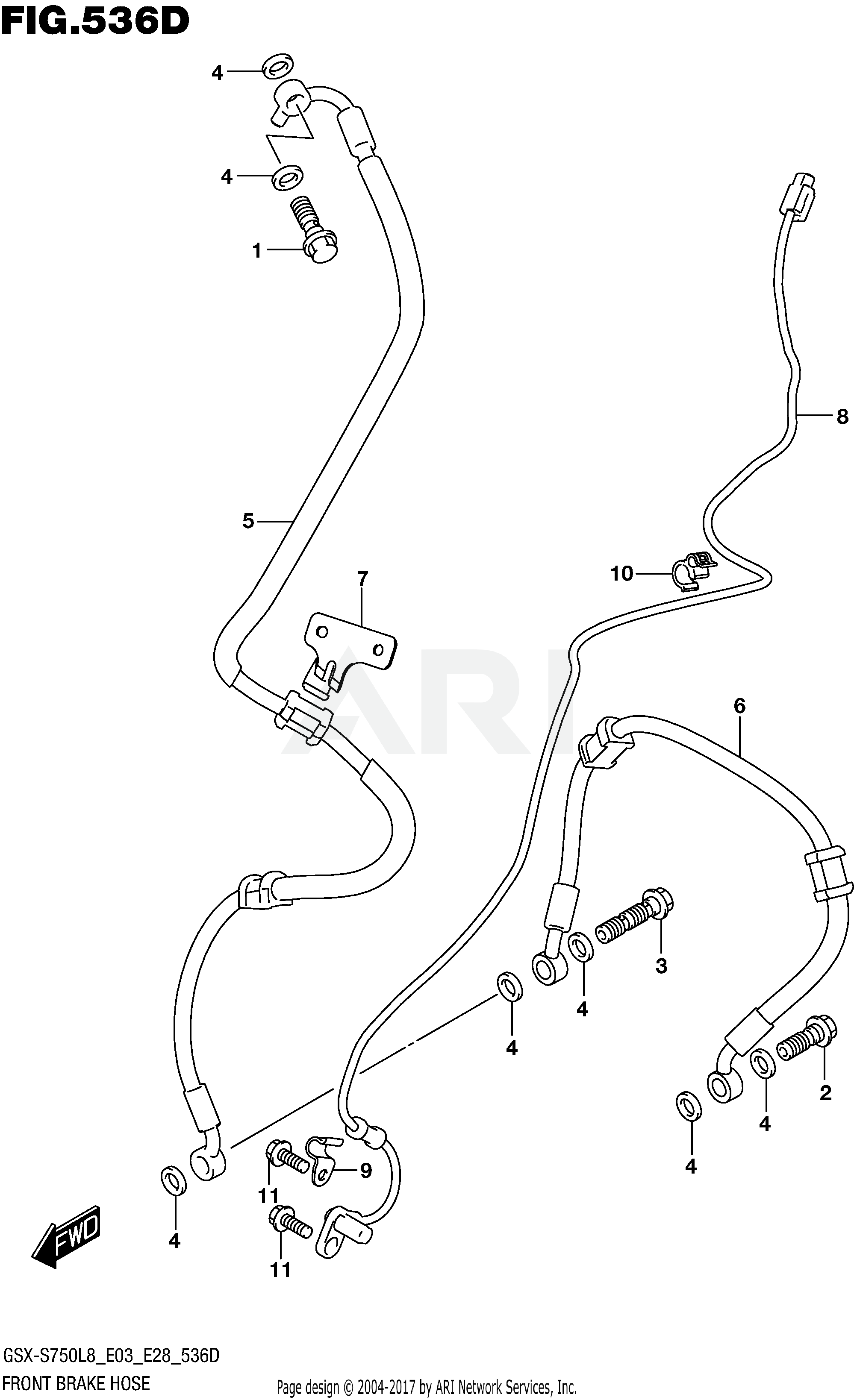 FRONT BRAKE HOSE (GSX-S750ZL8 E33)