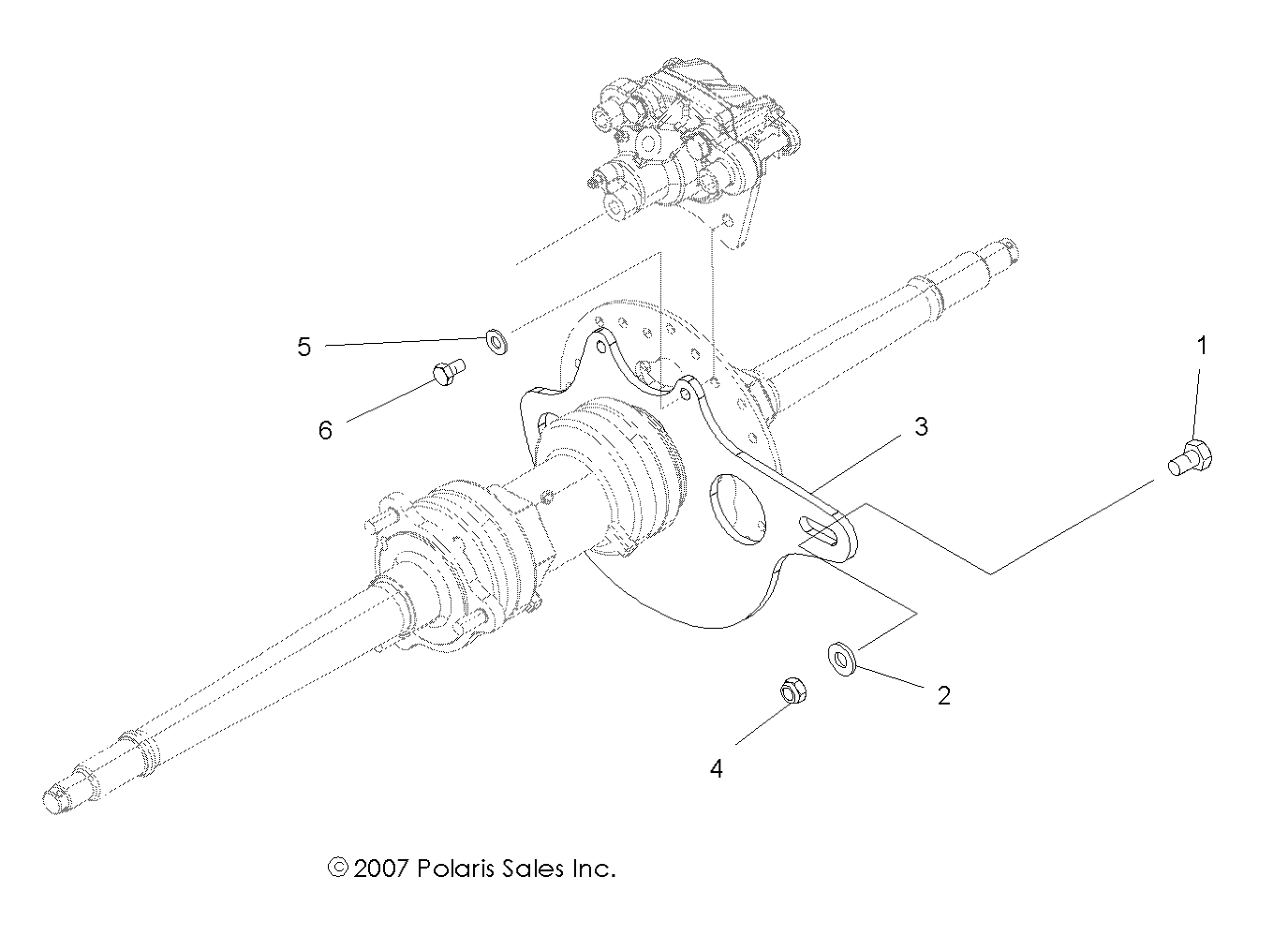 BRAKES, REAR CALIPER MOUNTING - A08BG50AA (49ATVCALIPERMTG08SCRAM)