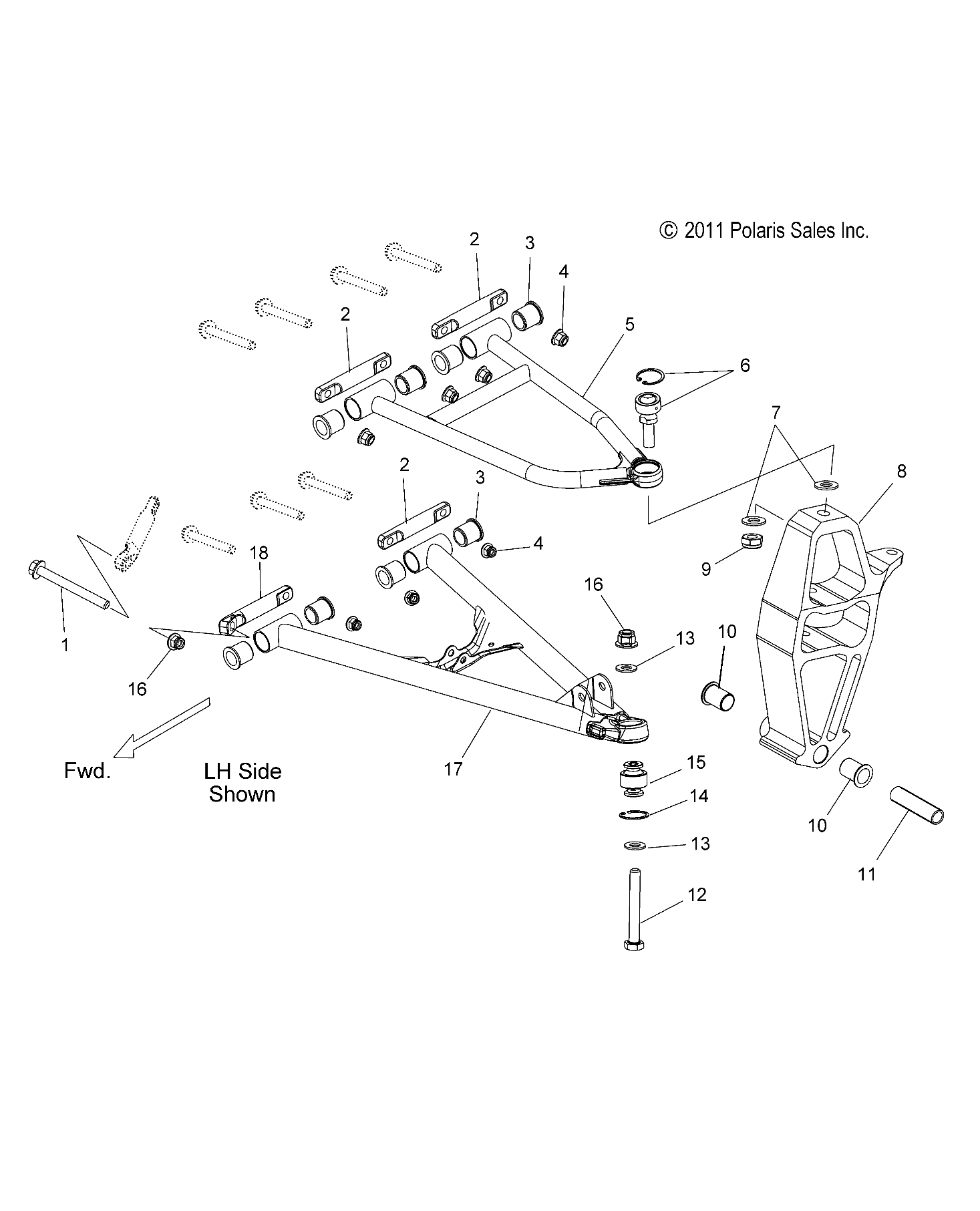 SUSPENSION, CONTROL ARMS and SPINDLE - S12BF8GSA/GSL (49SNOWSUSPFRT12800SB)