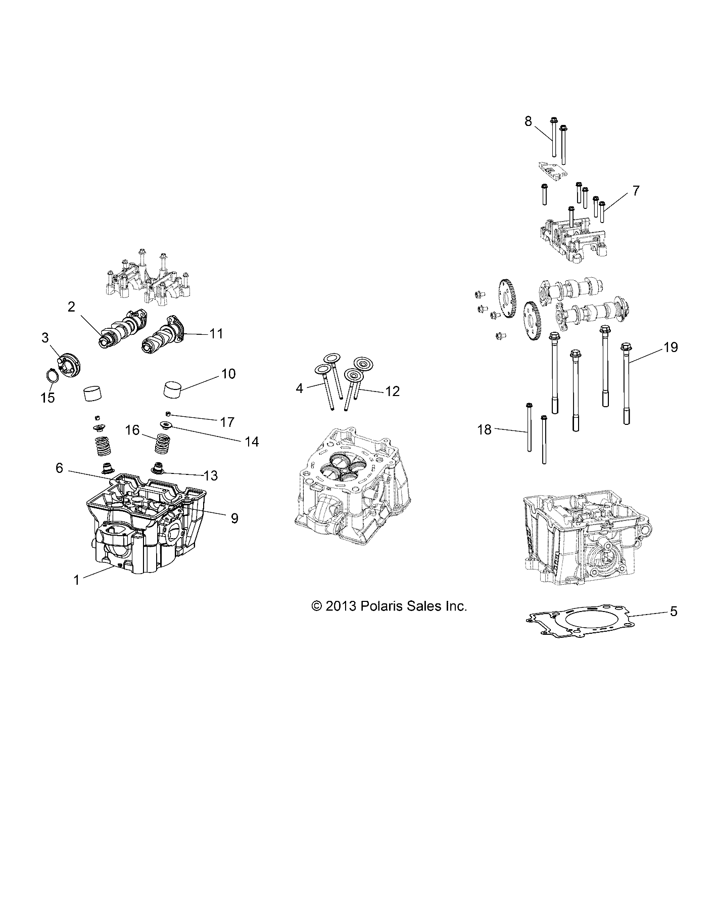 ENGINE, CYLINDER HEAD, CAMS AND VALVES - Z19VHA57B2/E57BM (49RGRCYLINDERHD14RZR570)