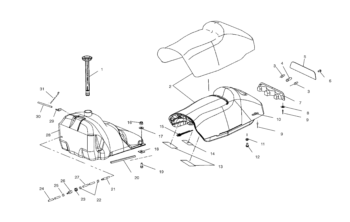 SEAT and GAS TANK - S03ND5BS (4977927792A04)