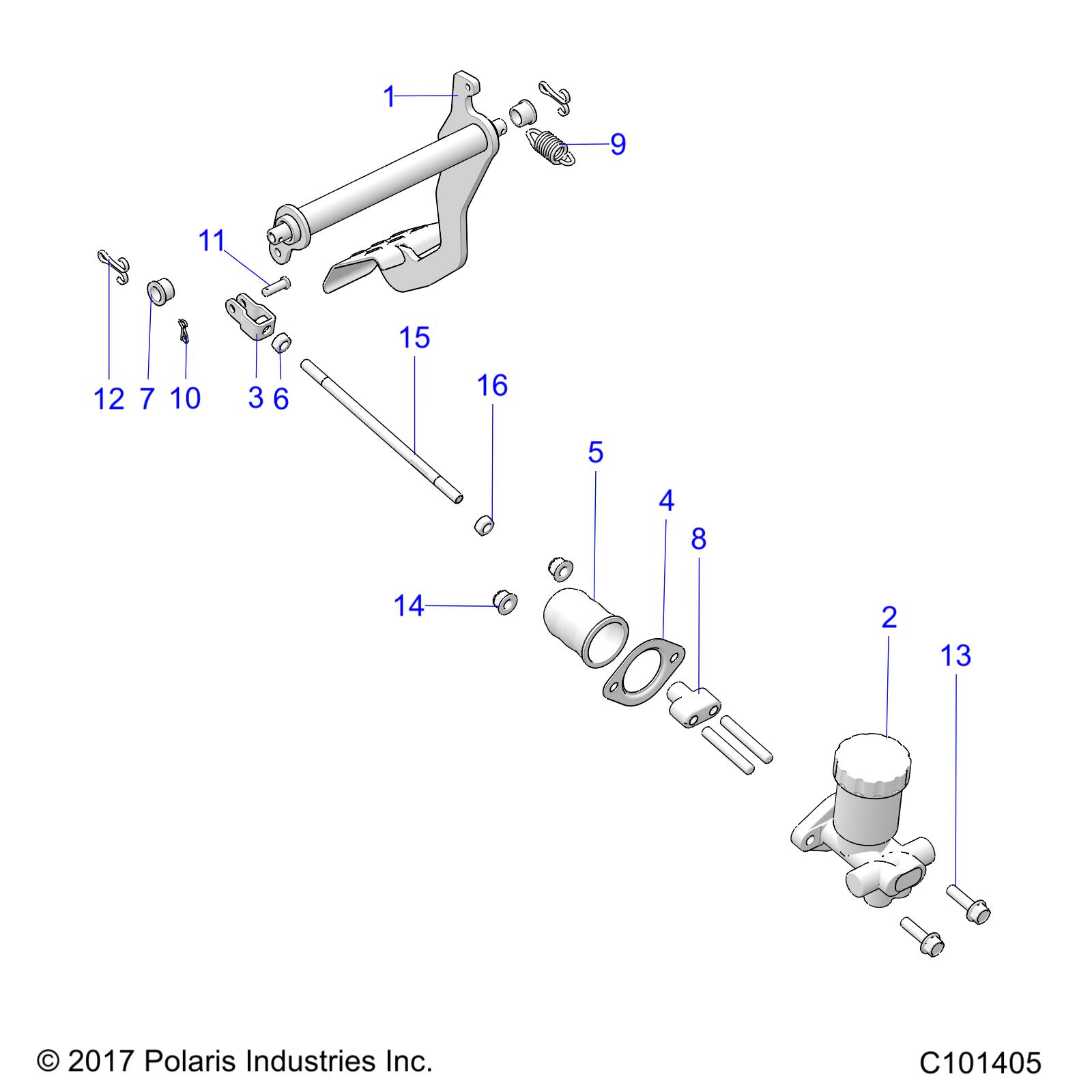 BRAKES, PEDAL AND MASTER CYLINDER MOUNTING - A18HZA15B4 (C101405)