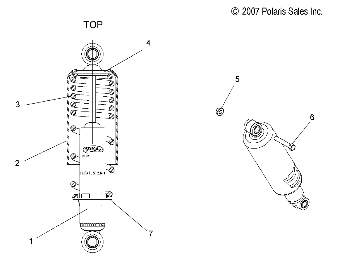 SUSPENSION, SHOCK, FRONT TRACK (7043048) - S15CJ5BSL/BEL (49SNOWSHOCKFRONT7043048)