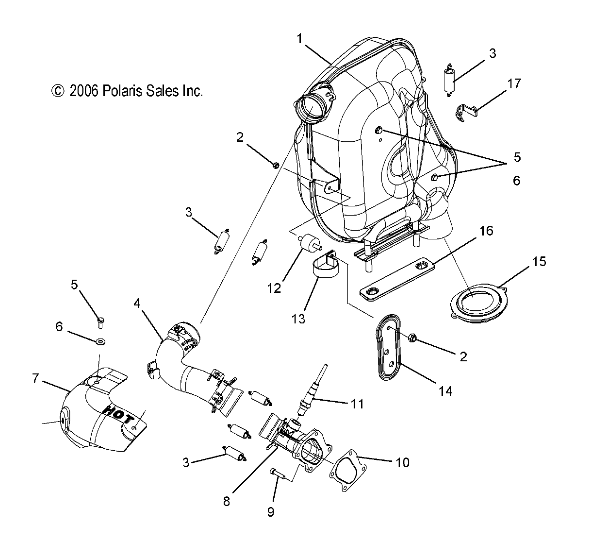 ENGINE, EXHAUST - S08PY7FS/FE (49SNOWEXHAUSTFSTSWTCH)