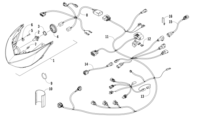 HEADLIGHT AND WIRING ASSEMBLIES