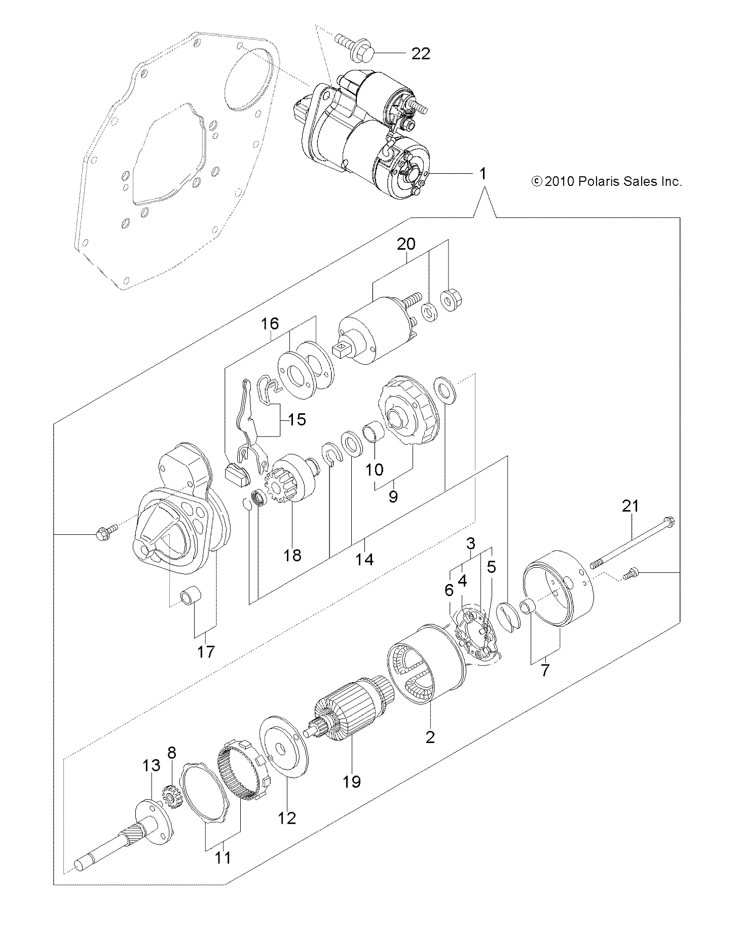 ENGINE, STARTING MOTOR - R14TH90FX (49RGRSTARTINGMTR11DCREW)