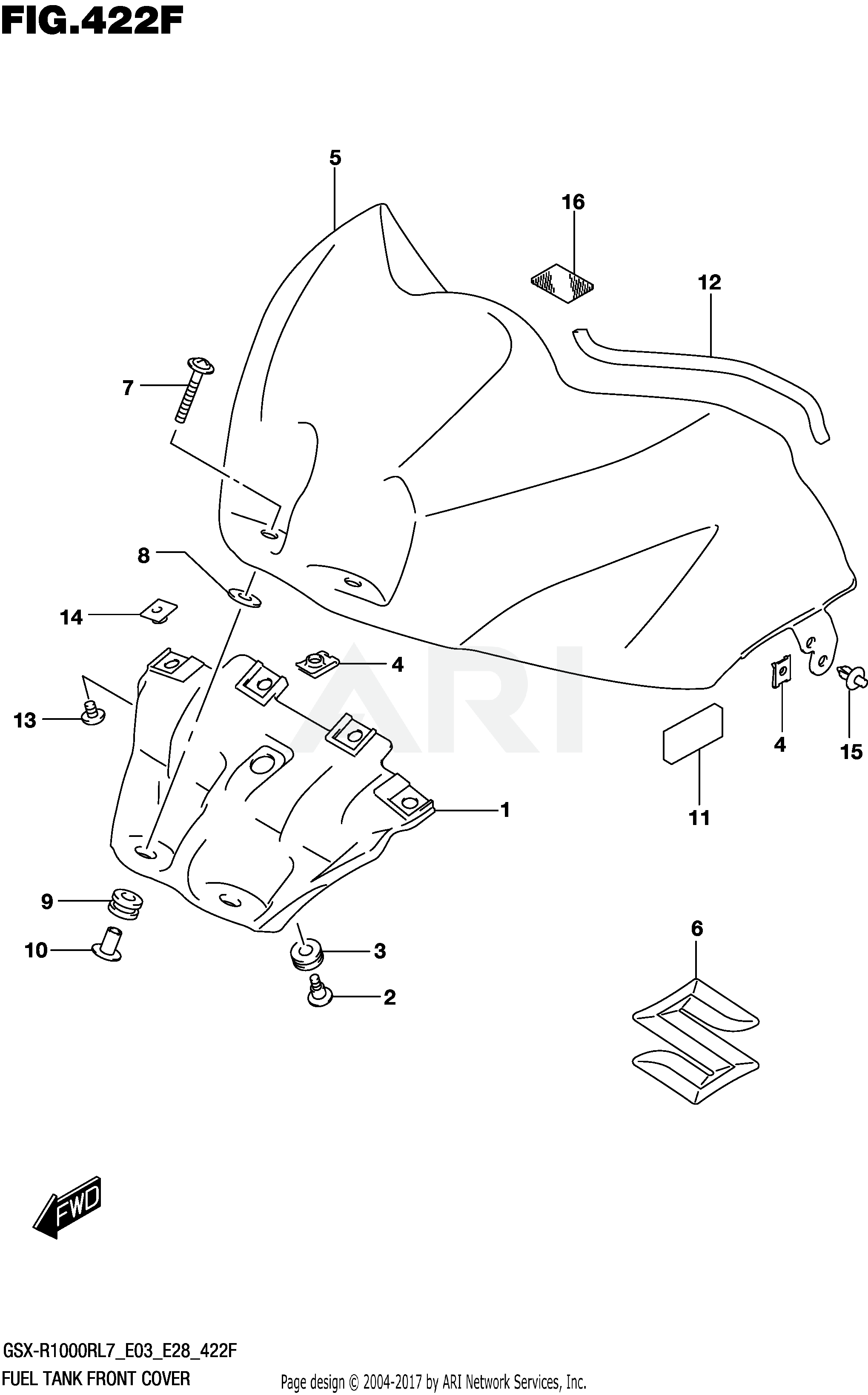 FUEL TANK FRONT COVER (GSX-R1000RZL7 E33)