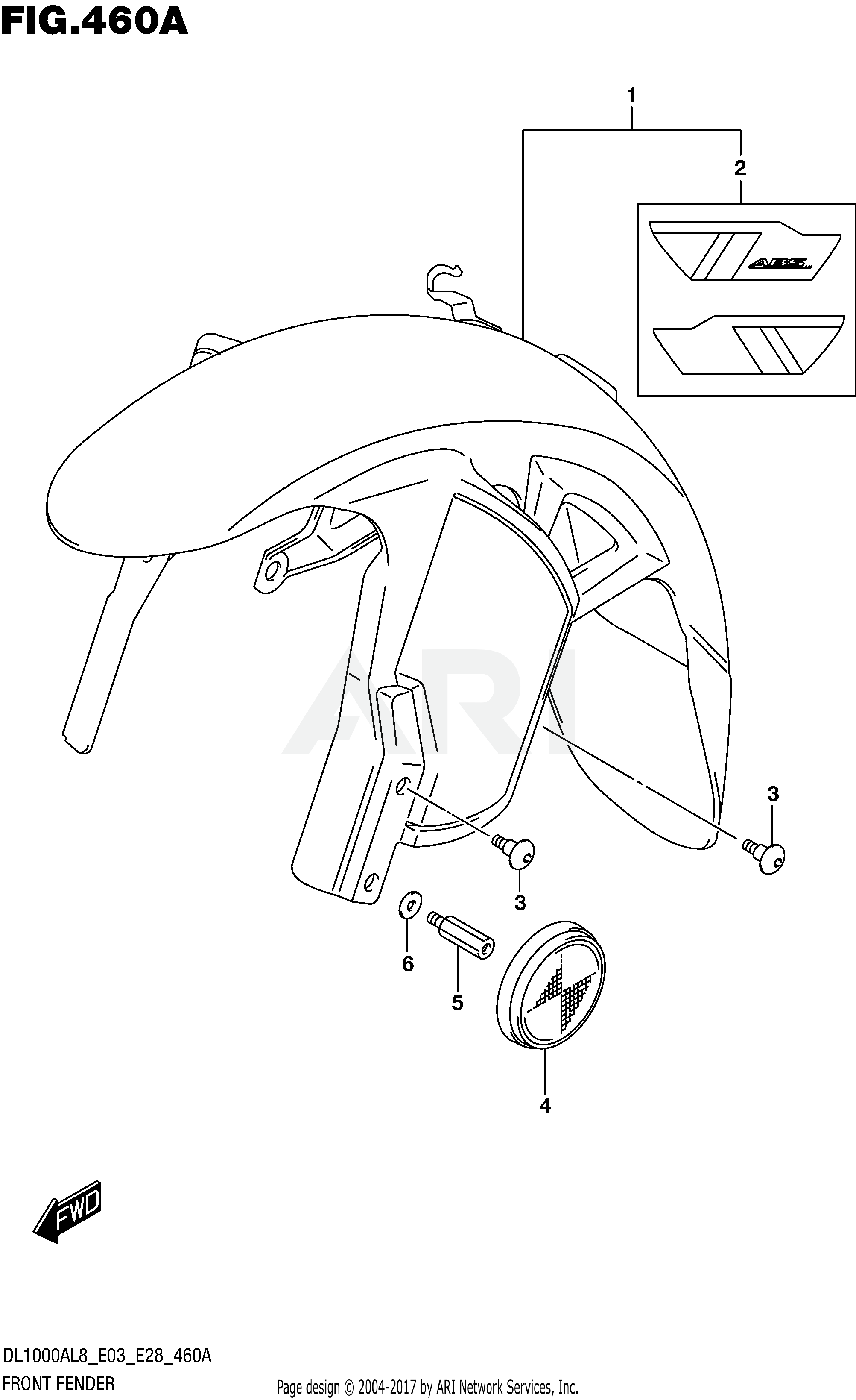 FRONT FENDER (DL1000AL8 E03) (FOR YU1)