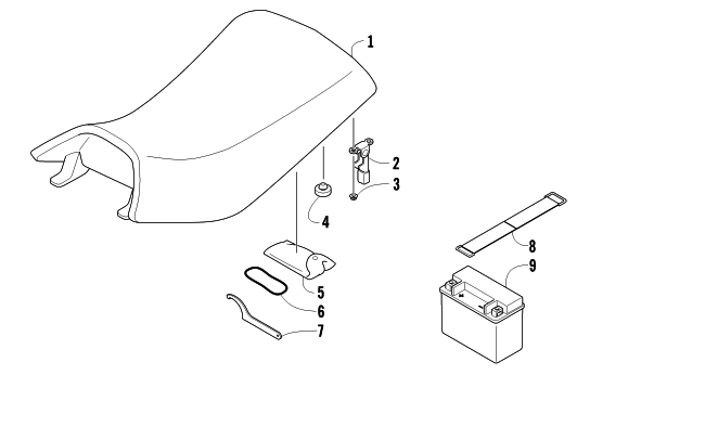 SEAT, BATTERY, AND TOOL KIT ASSEMBLIES