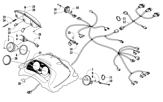 HEADLIGHT, INSTRUMENTS, AND WIRING ASSEMBLIES