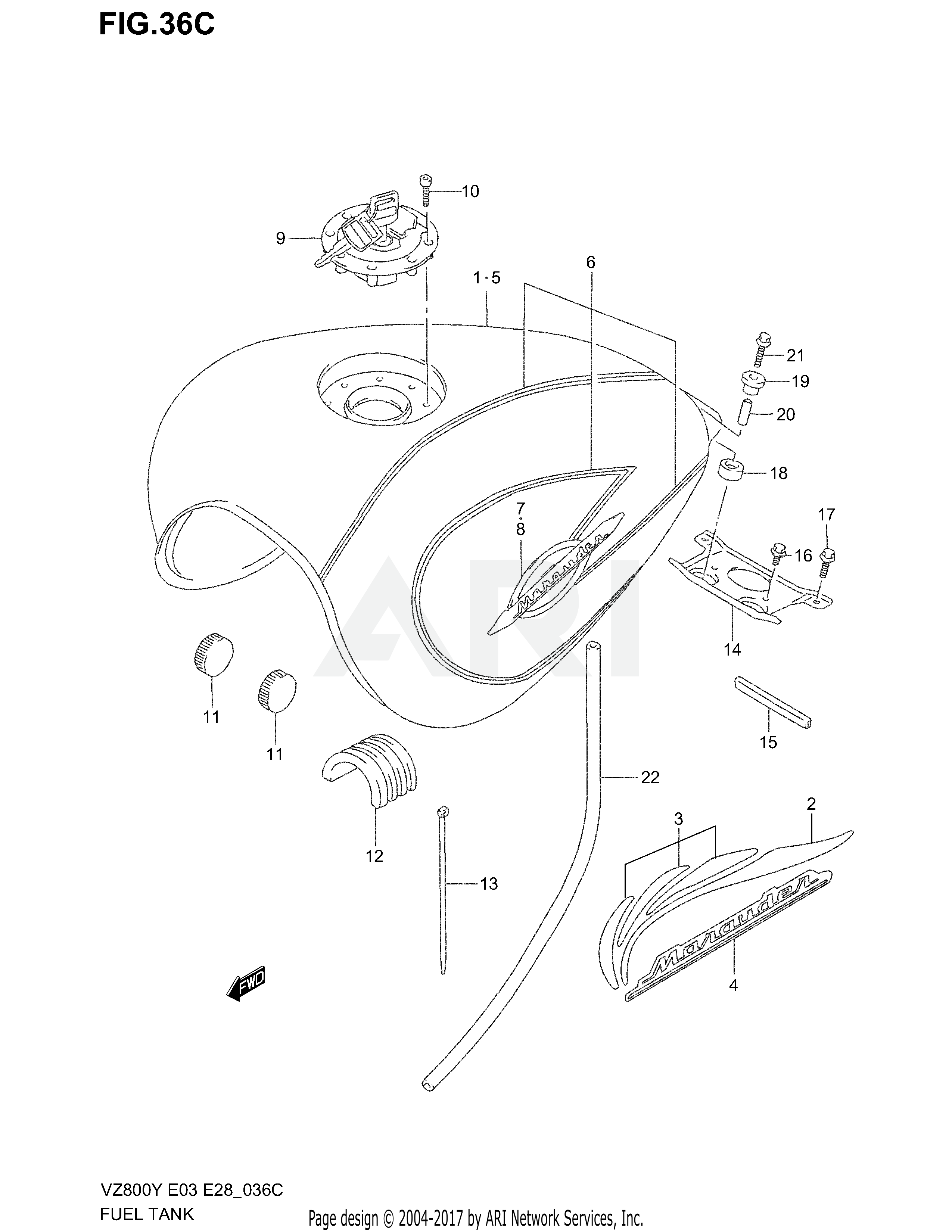 FUEL TANK (MODEL Y %F.NO.103782)