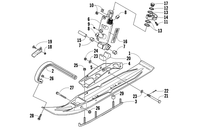 SKI AND SPINDLE ASSEMBLY