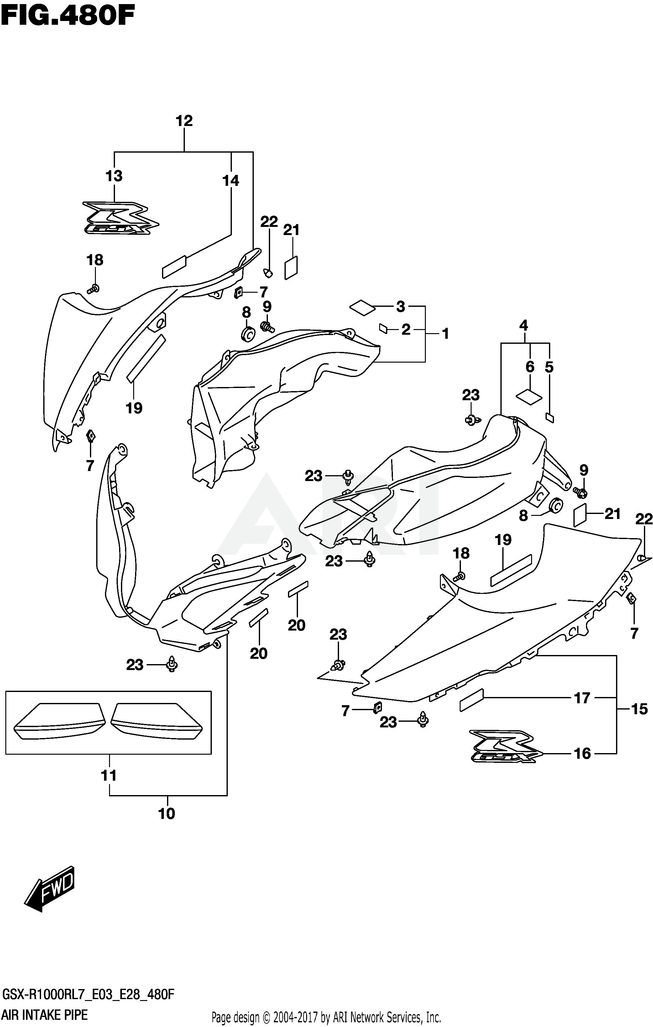 AIR INTAKE PIPE (GSX-R1000RZL7 E33)