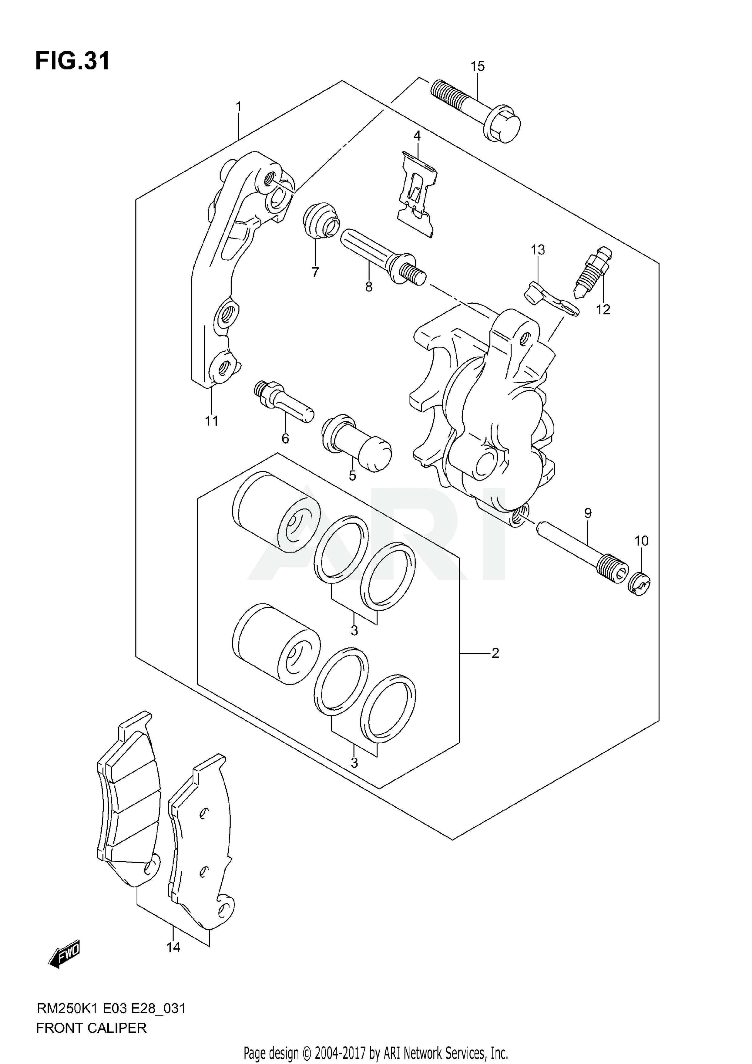 FRONT CALIPER (MODEL K1/K2/K3/K4)