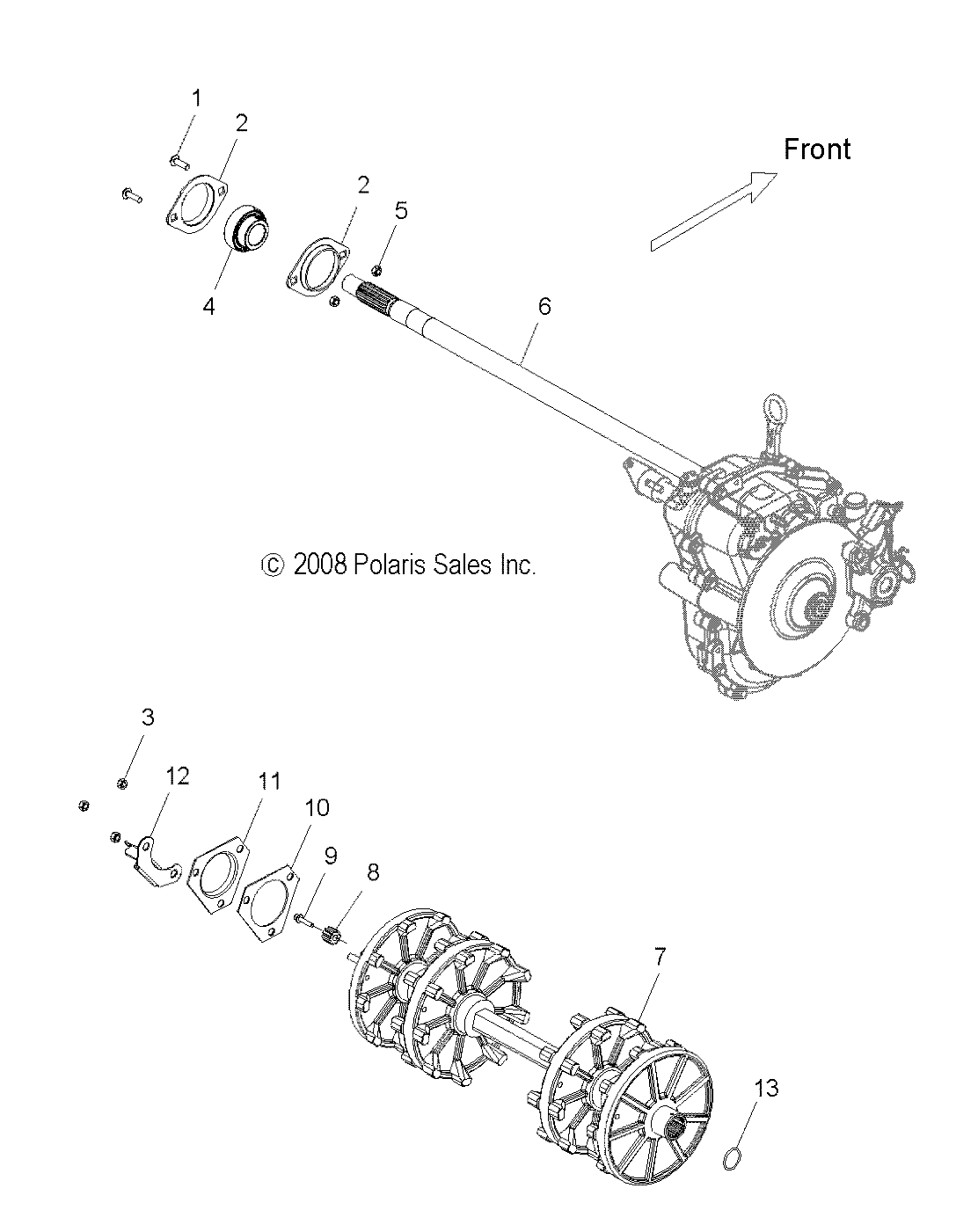 DRIVE TRAIN, DRIVESHAFT ASM. and JACKSHAFT ASM. - S12PU7ESL/EEL (49SNOWDRIVETRAIN10WIDE)