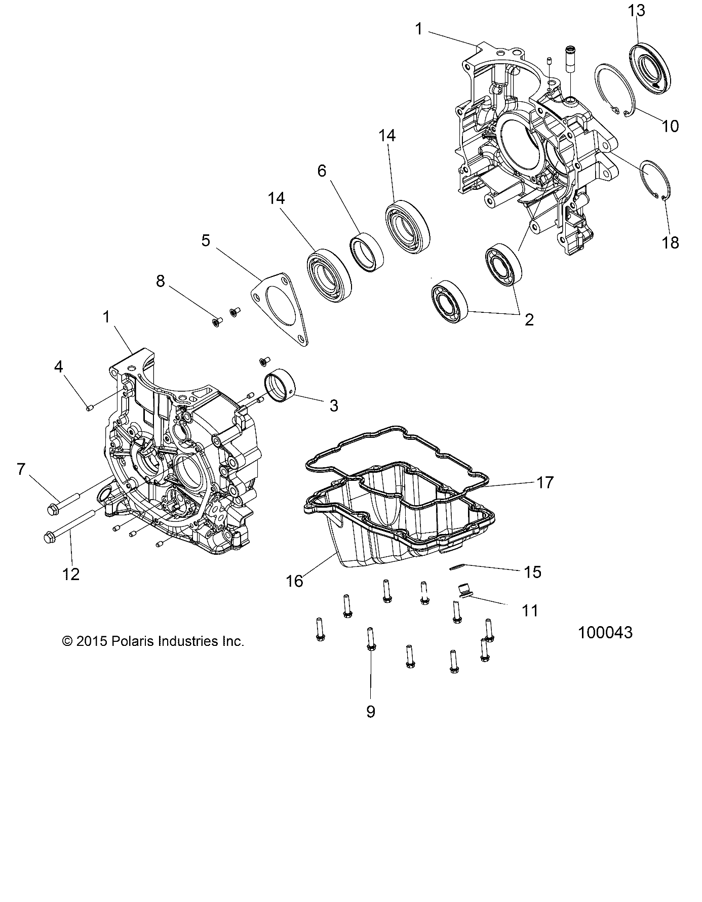 ENGINE, CRANKCASE - A15SEH57AD (100043)