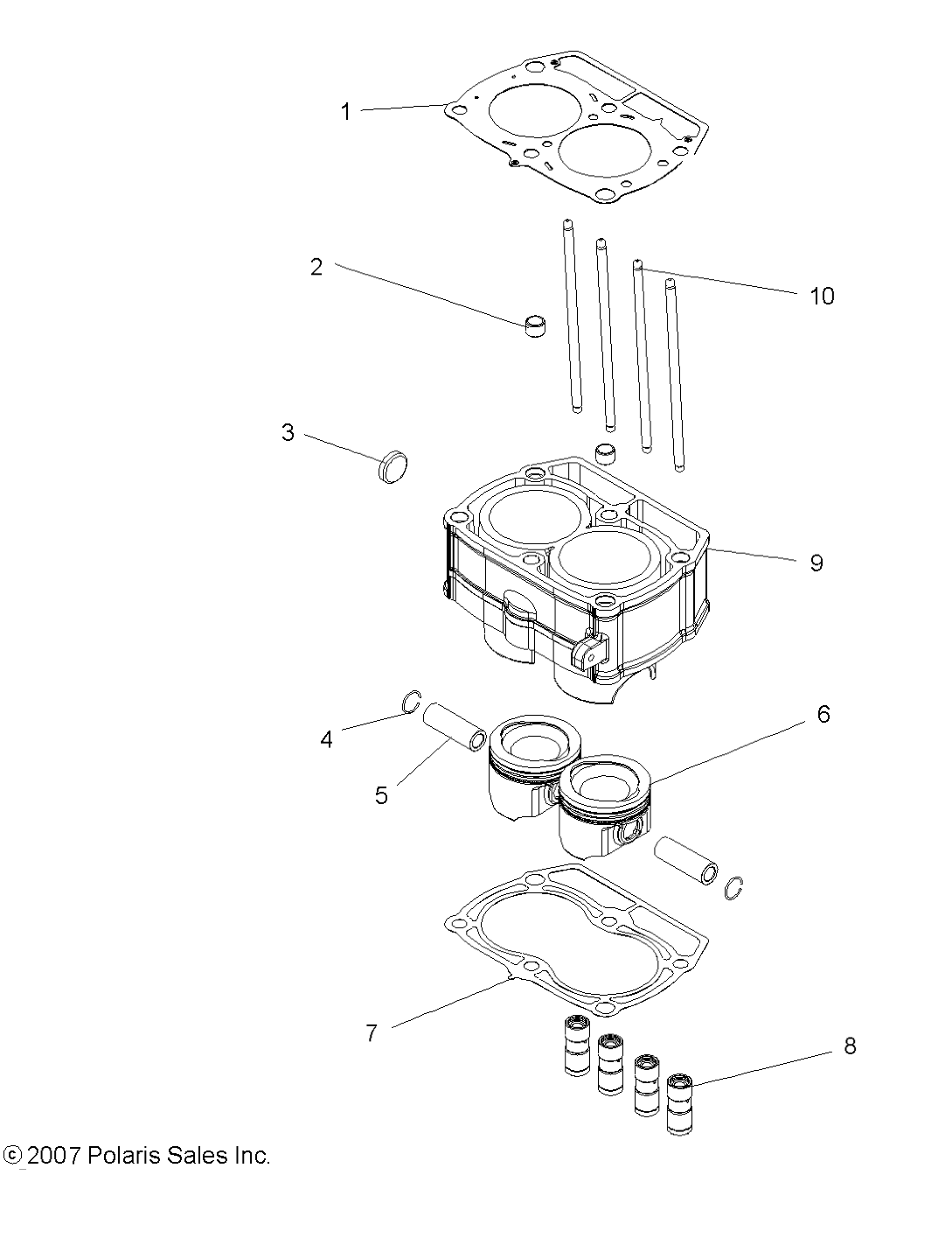 ENGINE, PISTON and CYLINDER - R12VE76FX/FI (49ATVCYLINDER08VISTA)