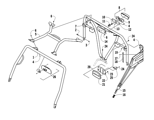 ROPS AND TAILLIGHT ASSEMBLY