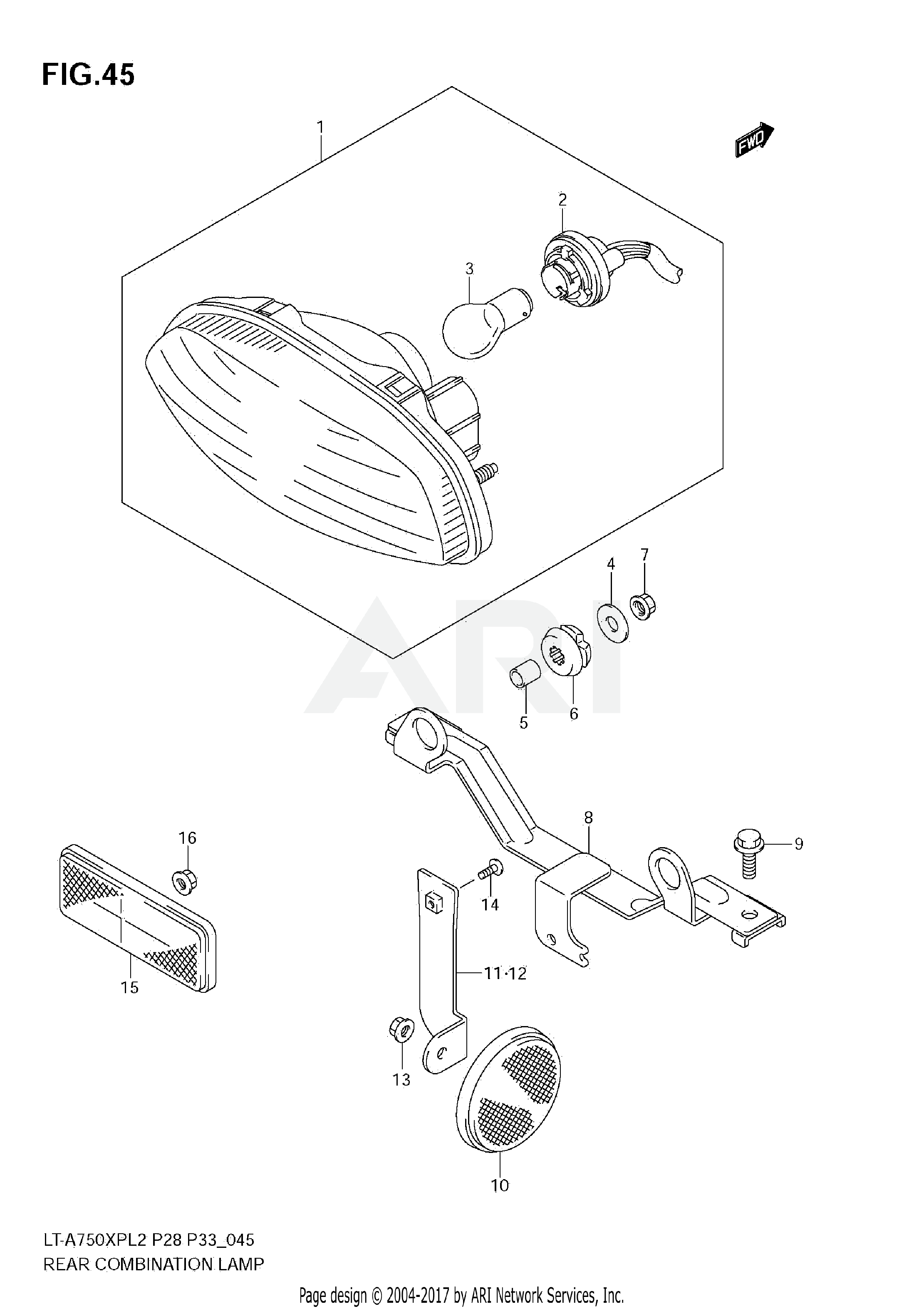 REAR COMBINATION LAMP (LT-A750XPZL2 E28)