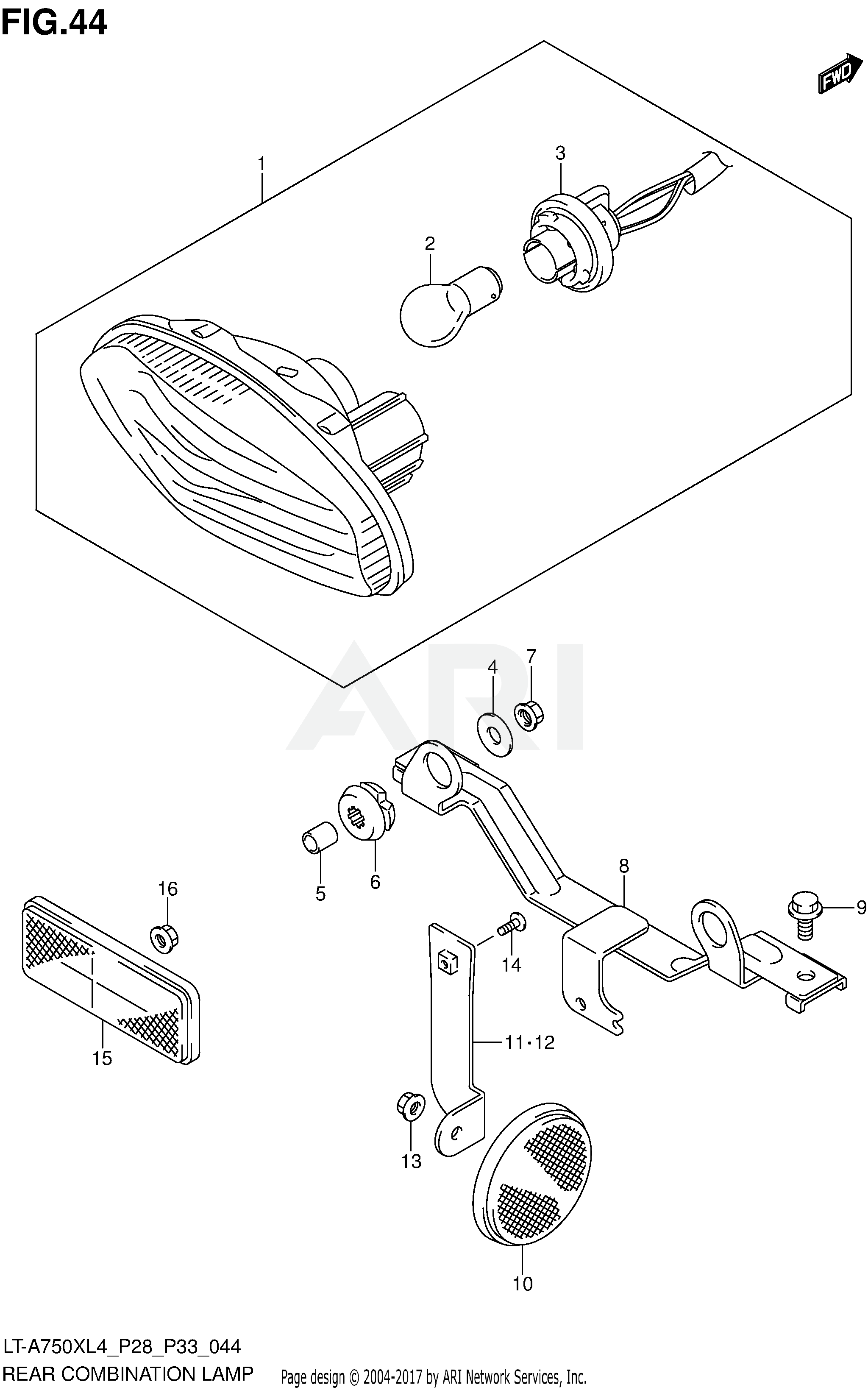 REAR COMBINATION LAMP (LT-A750XL4 P28)