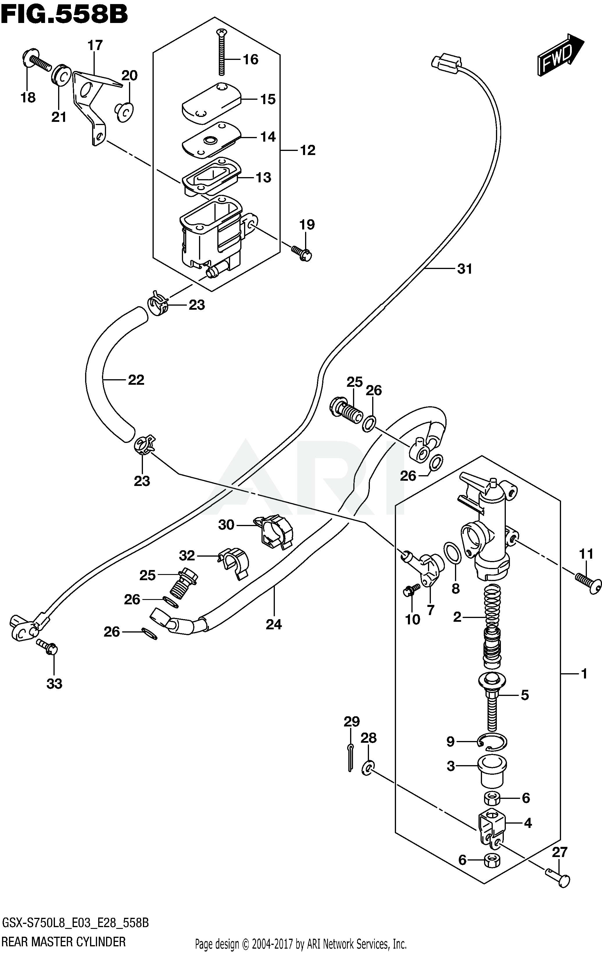 REAR MASTER CYLINDER (GSX-S750L8 E33)