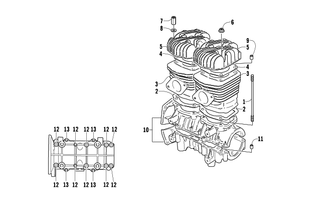 CRANKCASE AND CYLINDER