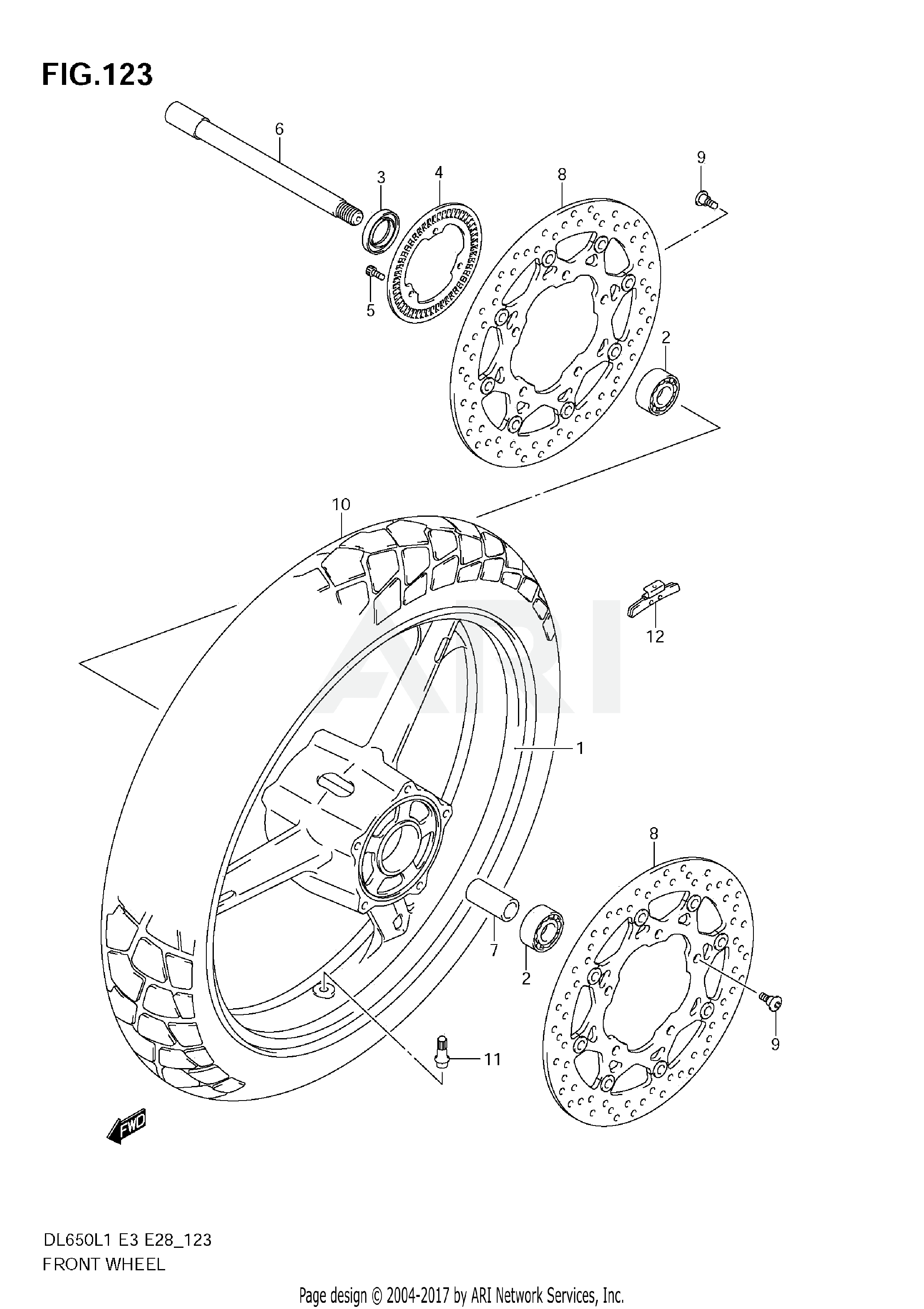 FRONT WHEEL (DL650A L1 E33)