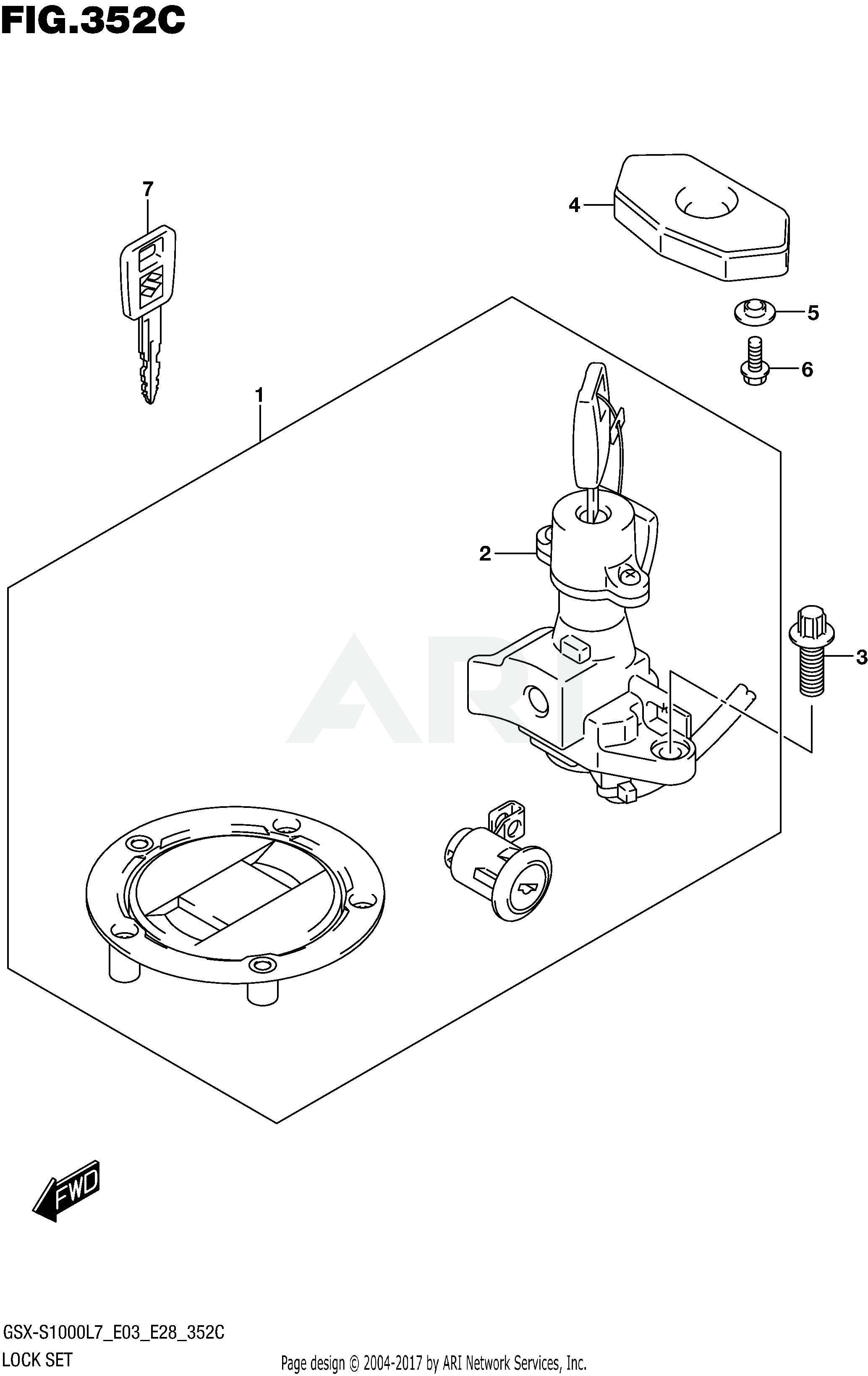 LOCK SET (GSX-S1000AL7 E28)