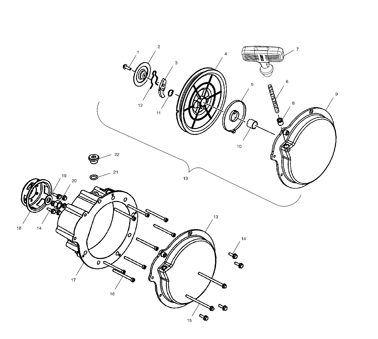 RECOIL ASSEMBLY - S03ND7DS (4977717771D02)