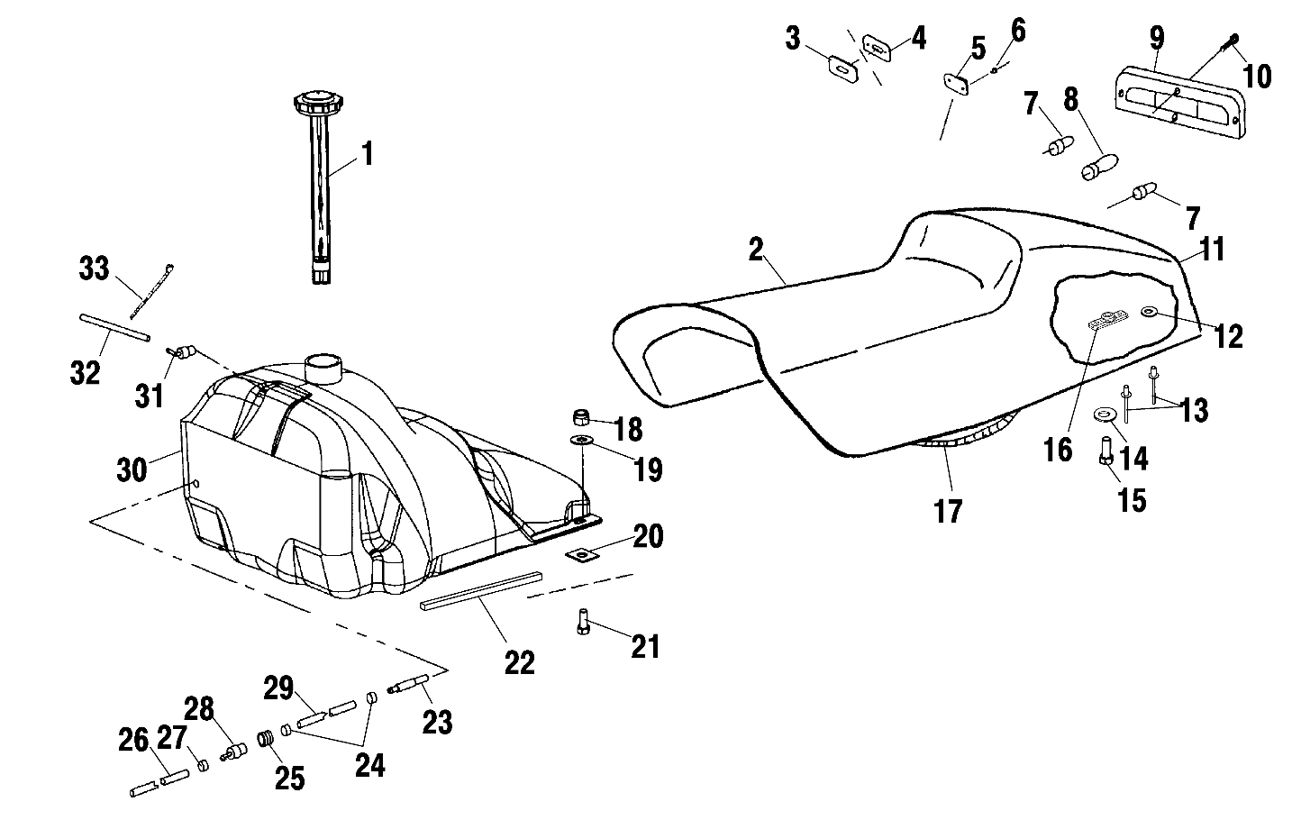 SEAT and GAS TANK - S03NB4BS (4977887788A04)