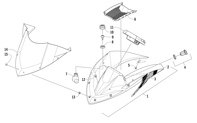 WINDSHIELD AND INSTRUMENTS ASSEMBLIES