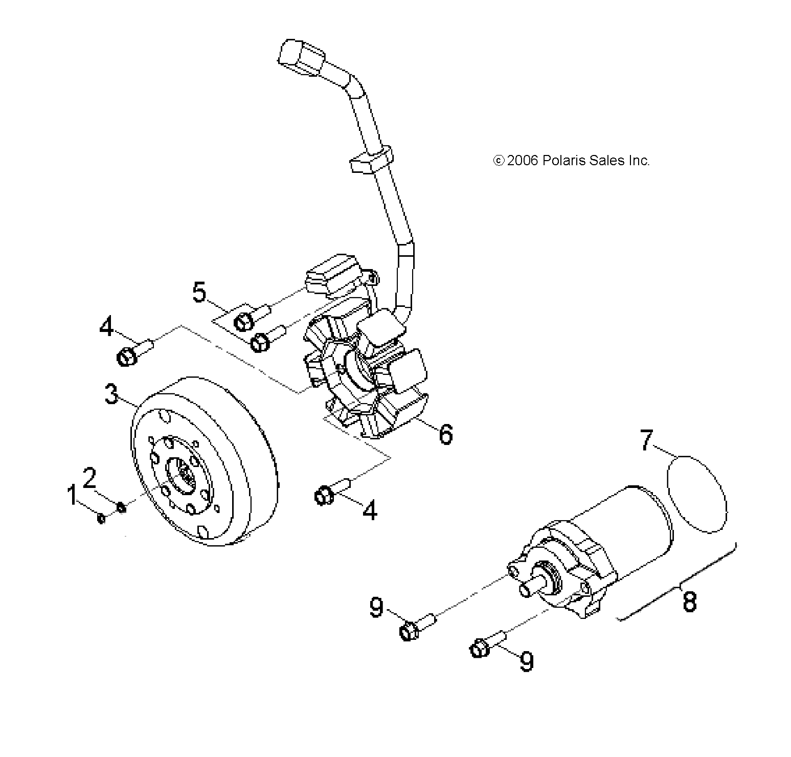 ENGINE, GENERATOR and STARTING MOTOR - A12FA09AA (49ATVGENERATOR07OTLW90)