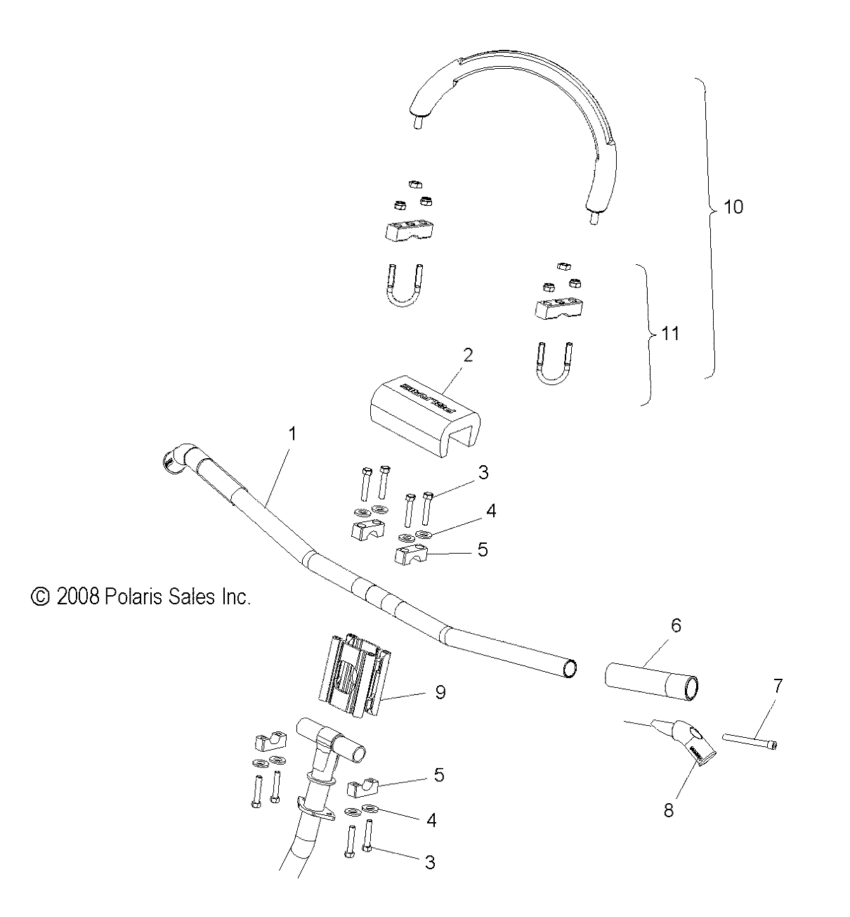 STEERING, HANDLEBAR MOUNTING - S11PS6HSA/HSL (49SNOWHANDLEBAR09600SB)